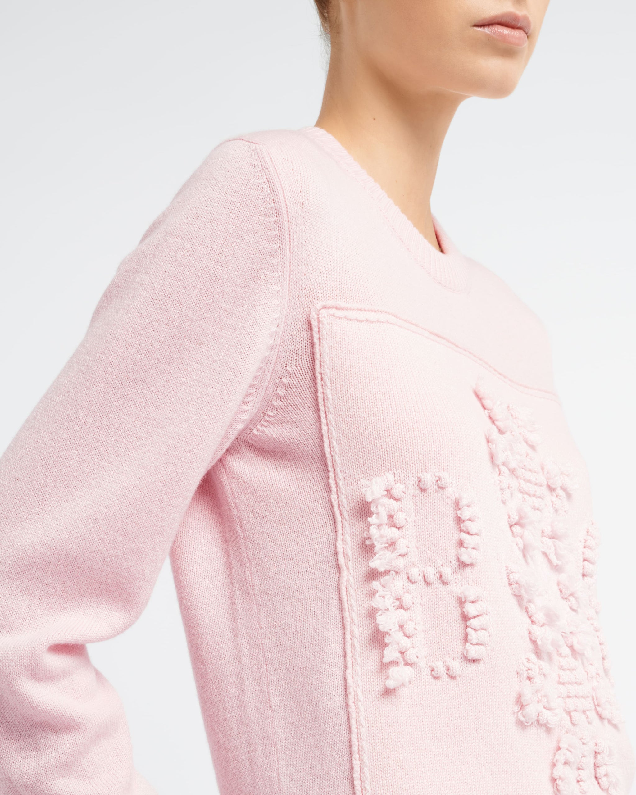 Pull col rond logo 3D en cachemire | Barrie - Barrie