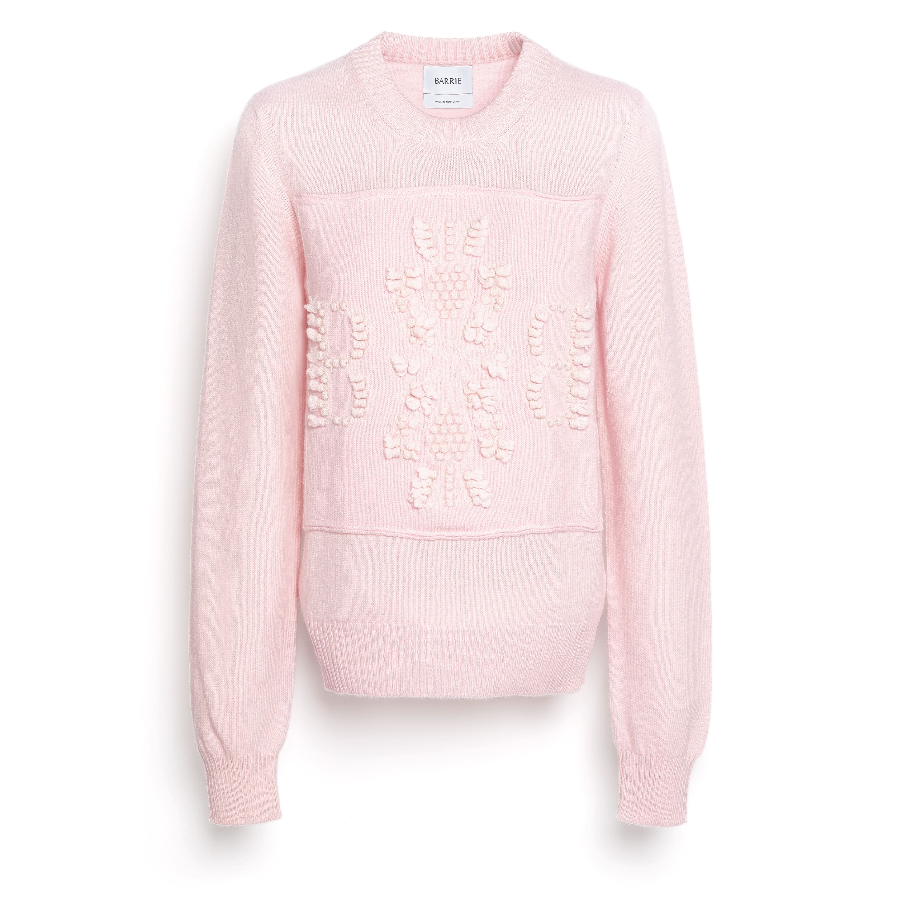 Pull col rond logo 3D en cachemire