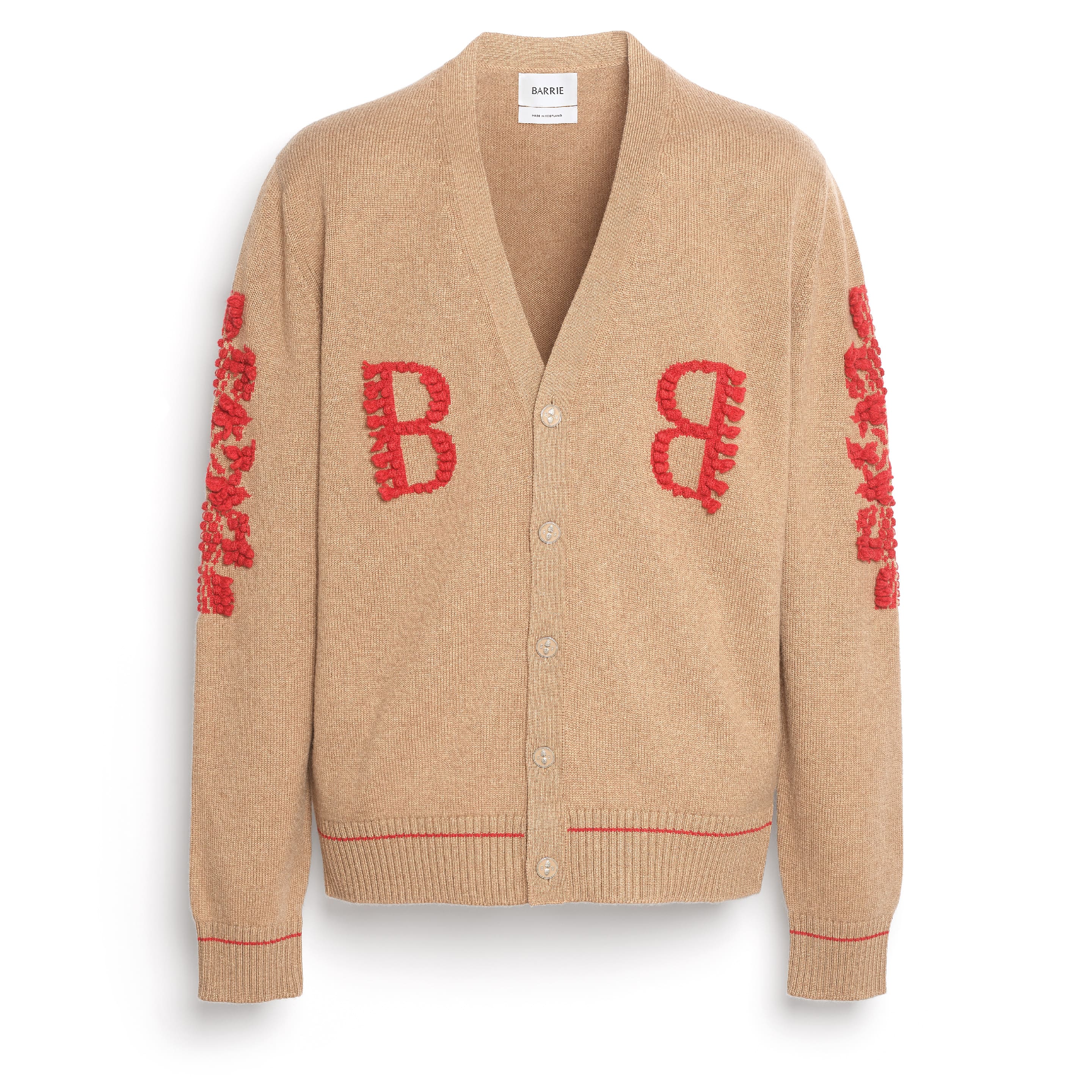 3D logo V-neck cashmere cardigan