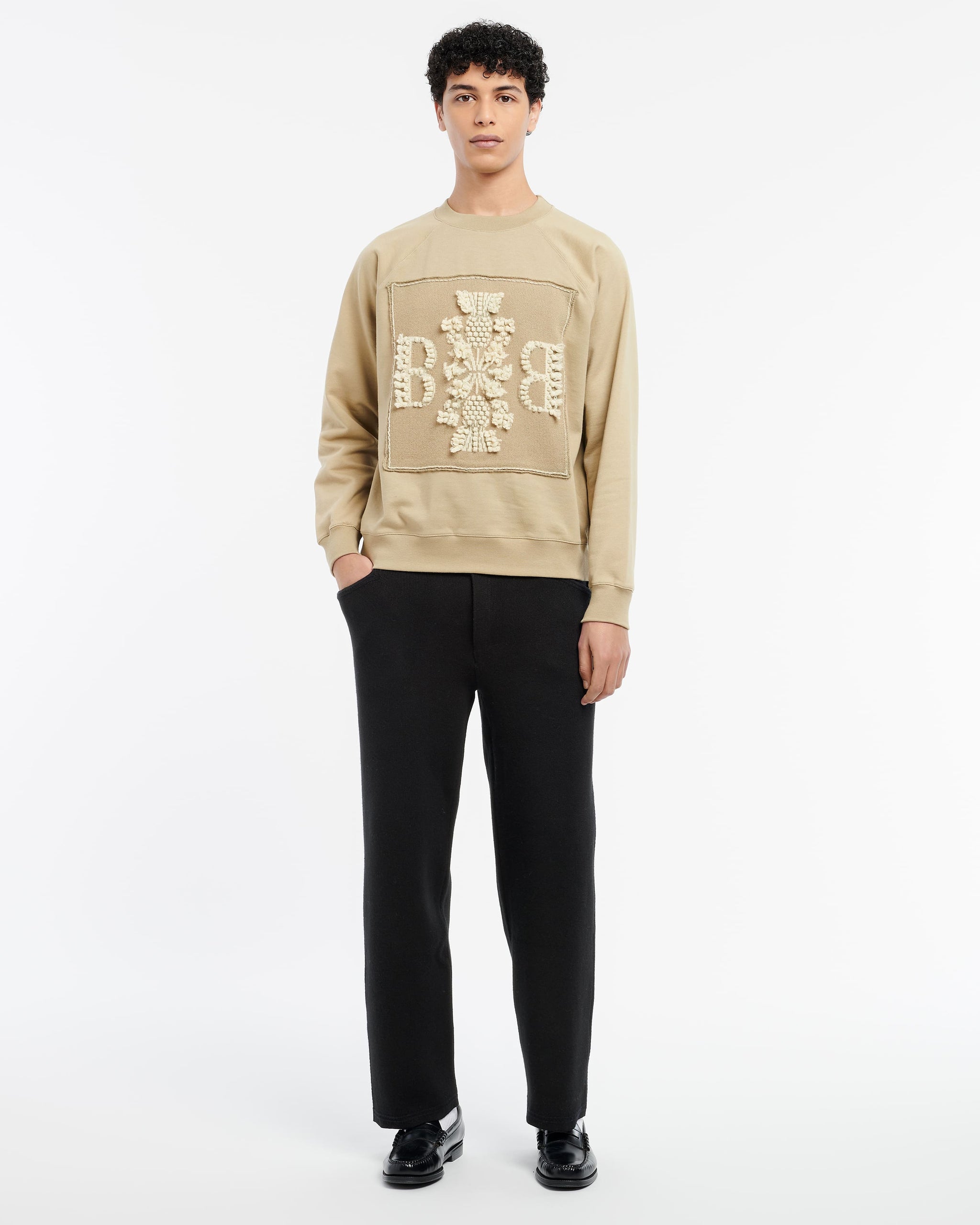 Sweat en coton avec patch logo B en cachemire | Barrie - Barrie