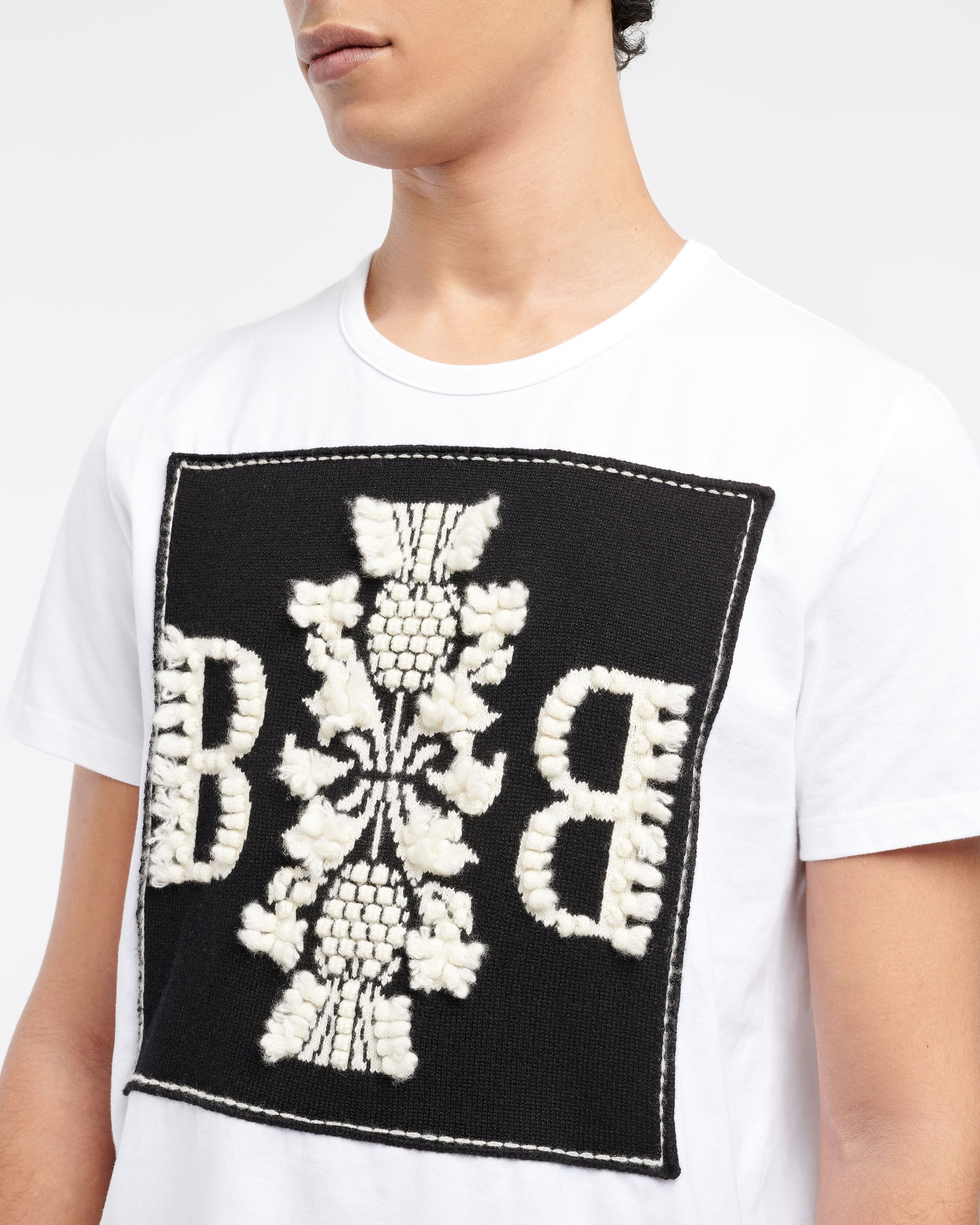 T-shirt with Barrie logo cashmere patch | Barrie - Barrie