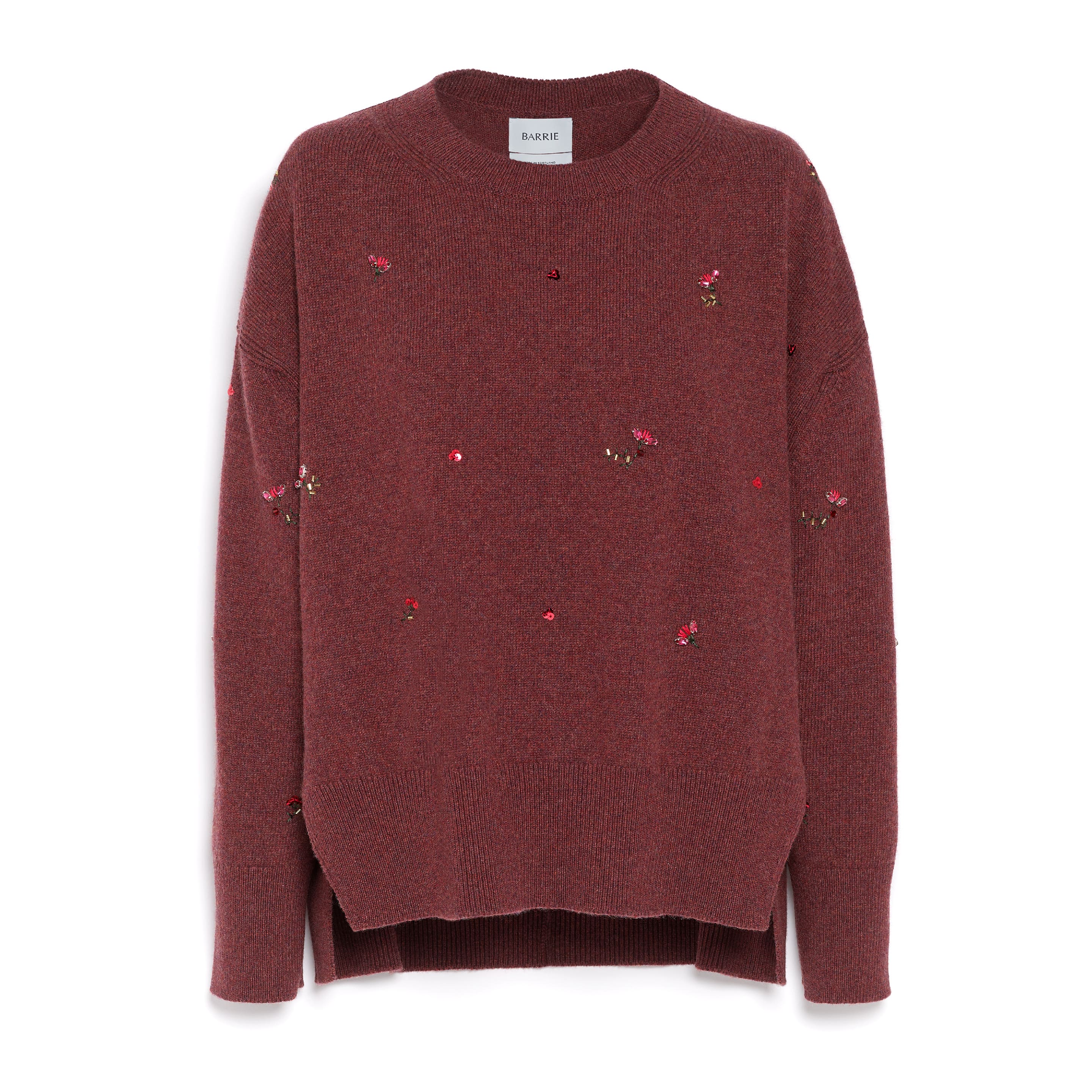 Iconic oversized jumper in cashmere with floral embroidery