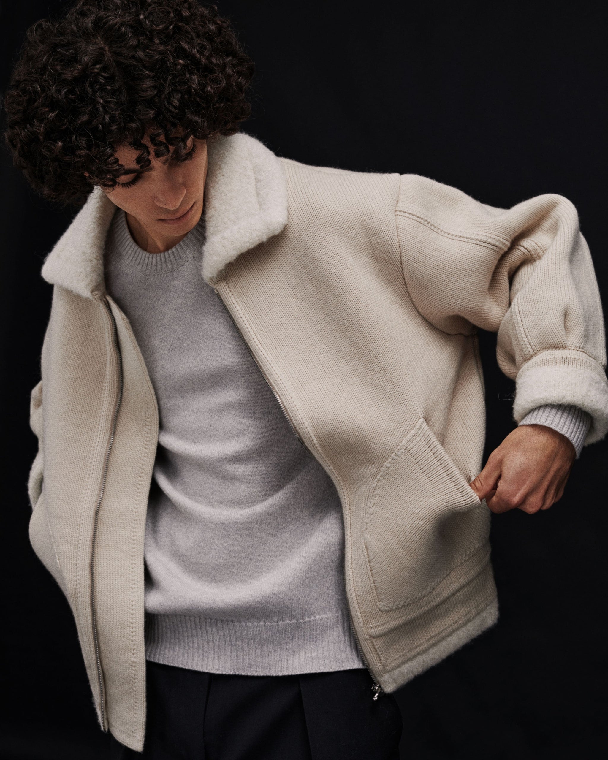 Cashmere and alpaca bomber jacket | Barrie - Barrie