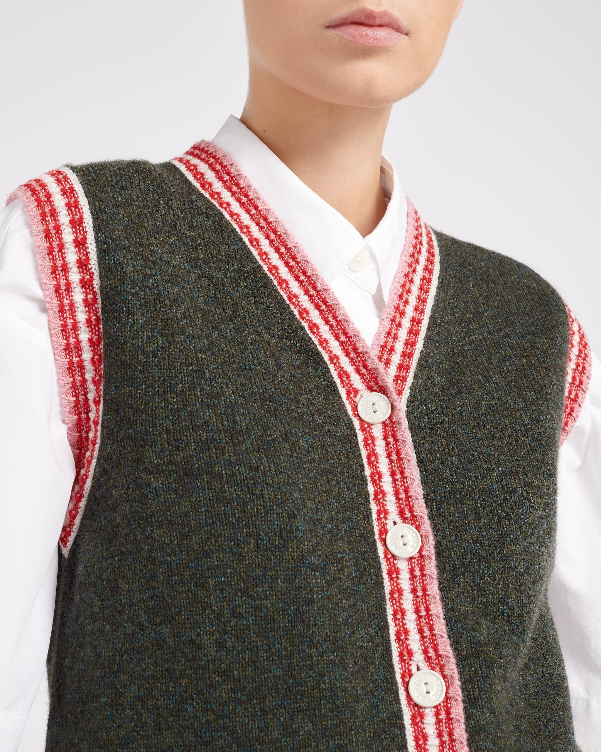 Gilet chiné sans manches en cachemire | Barrie - Barrie
