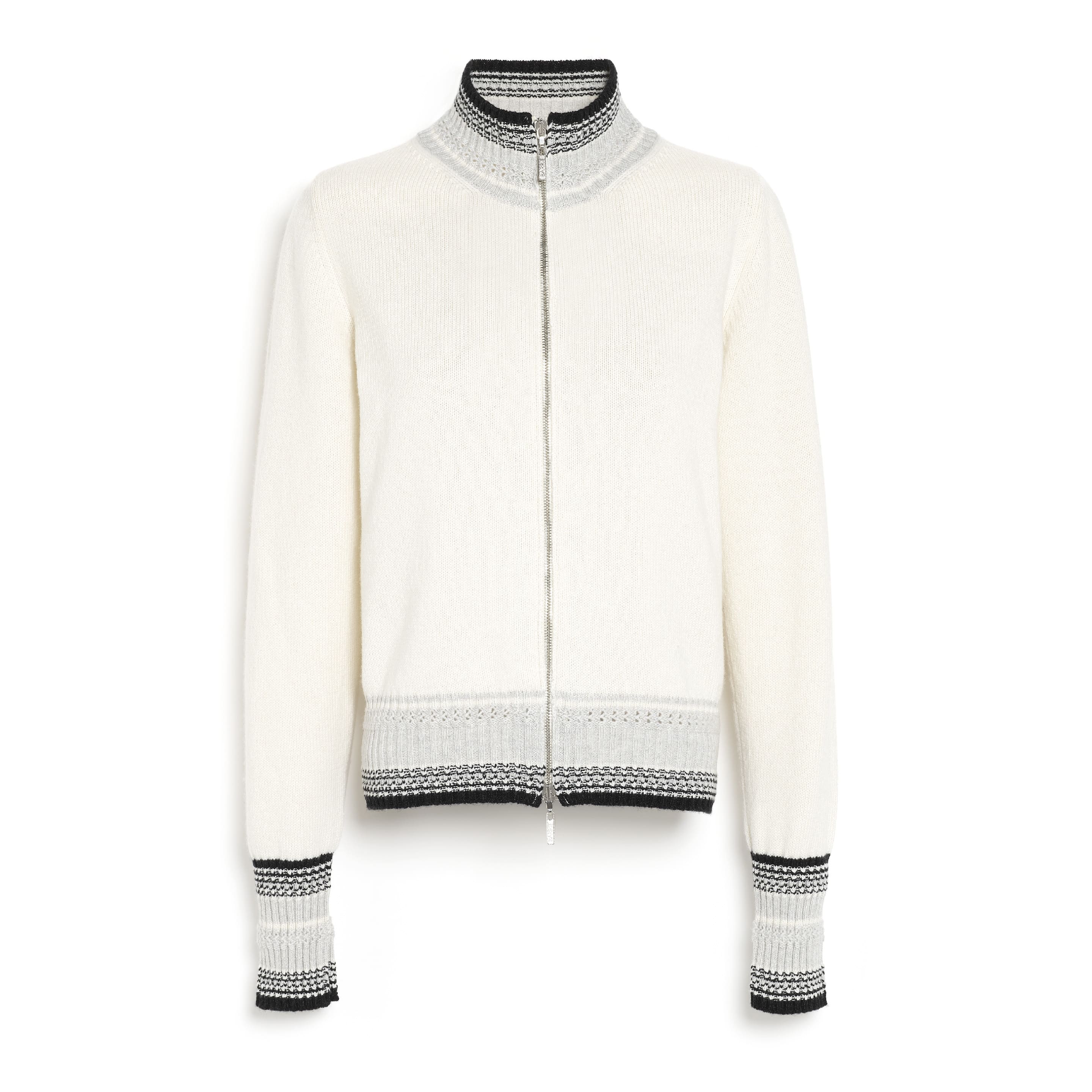 Mottled cashmere zip-up cardigan