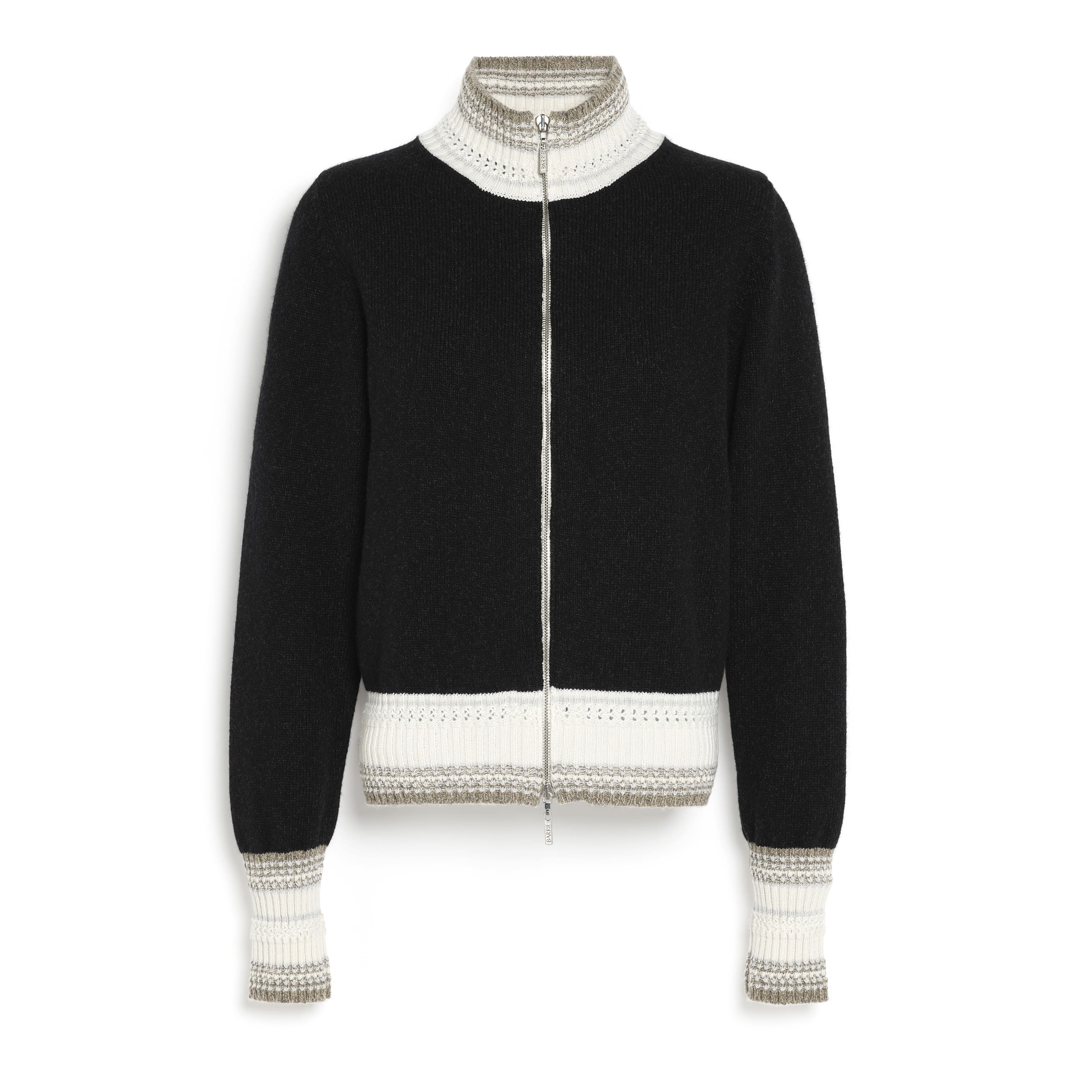 Mottled cashmere zip-up cardigan