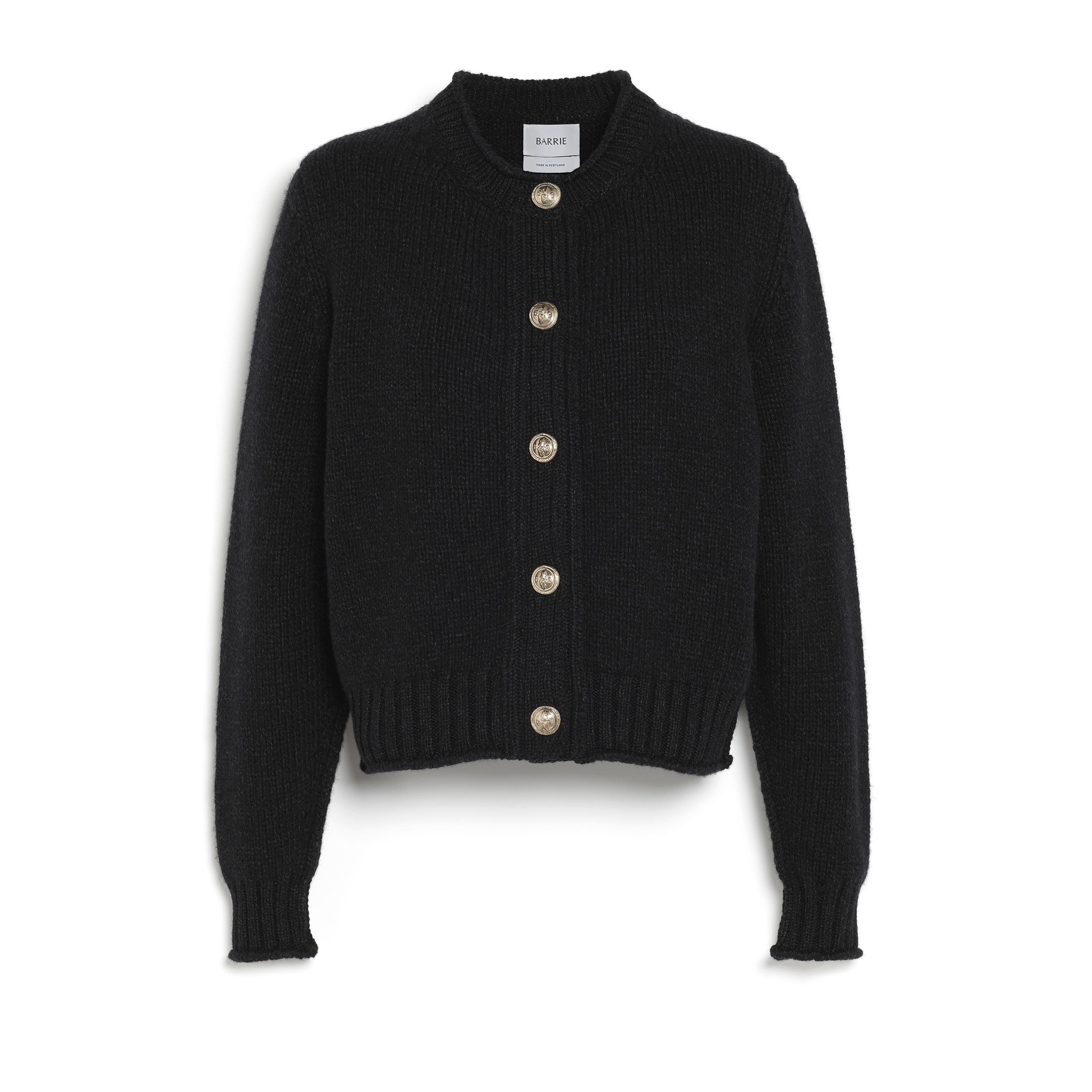 Chunky cashmere cardigan with gold buttons