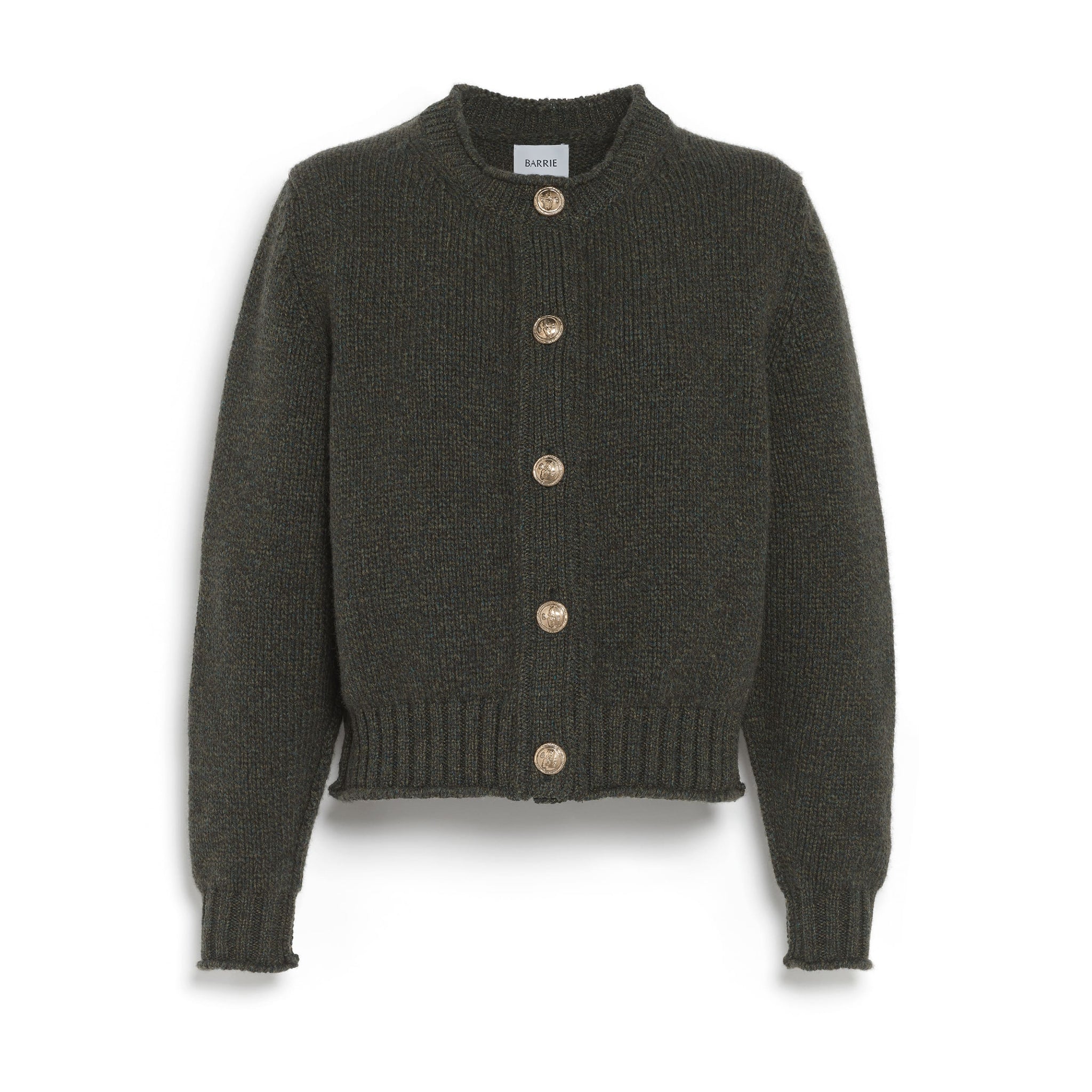 Cardigan in chunky cashmere with gold buttons - Barrie