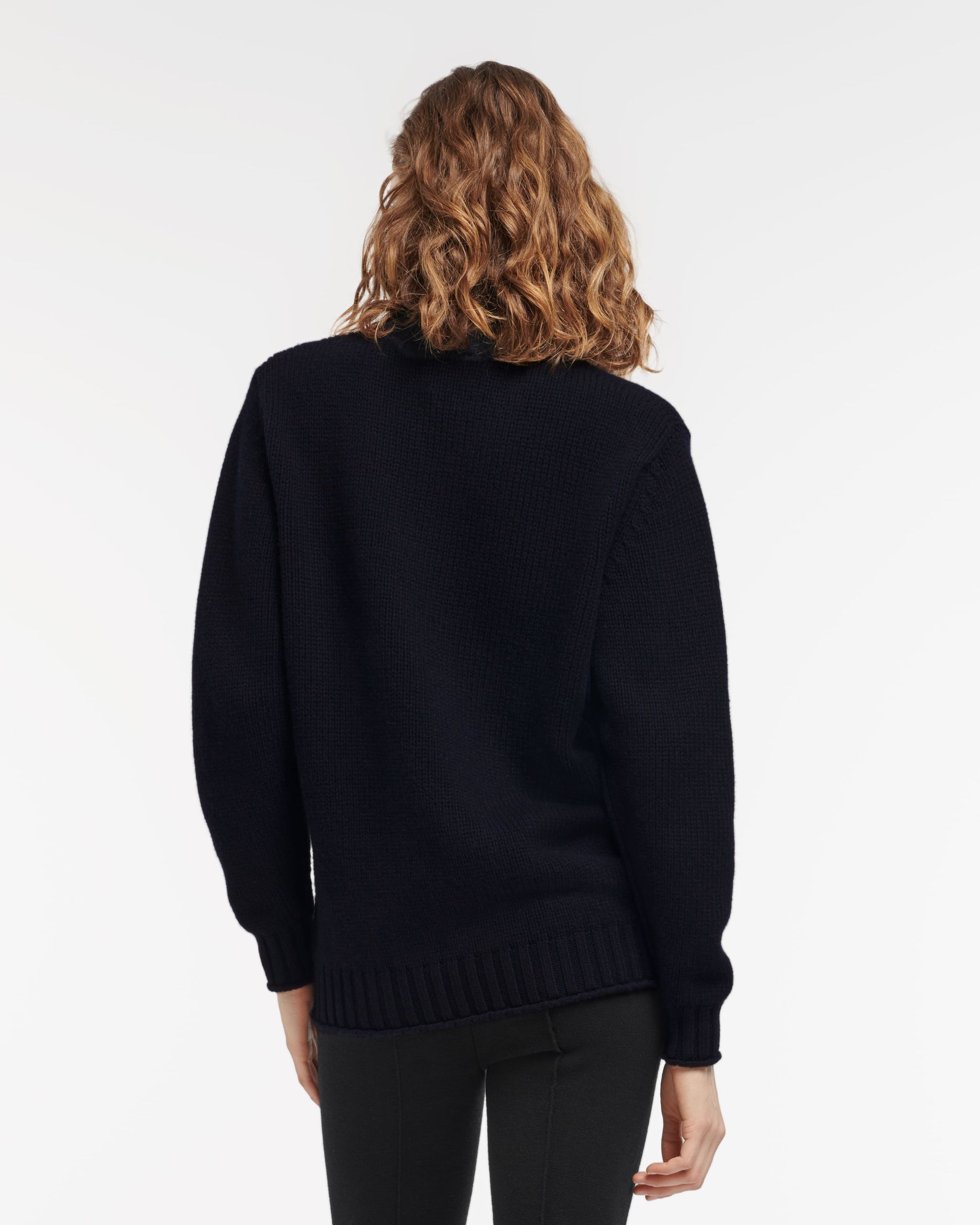 Chunky cashmere jumper with polo shirt collar | Barrie - Barrie