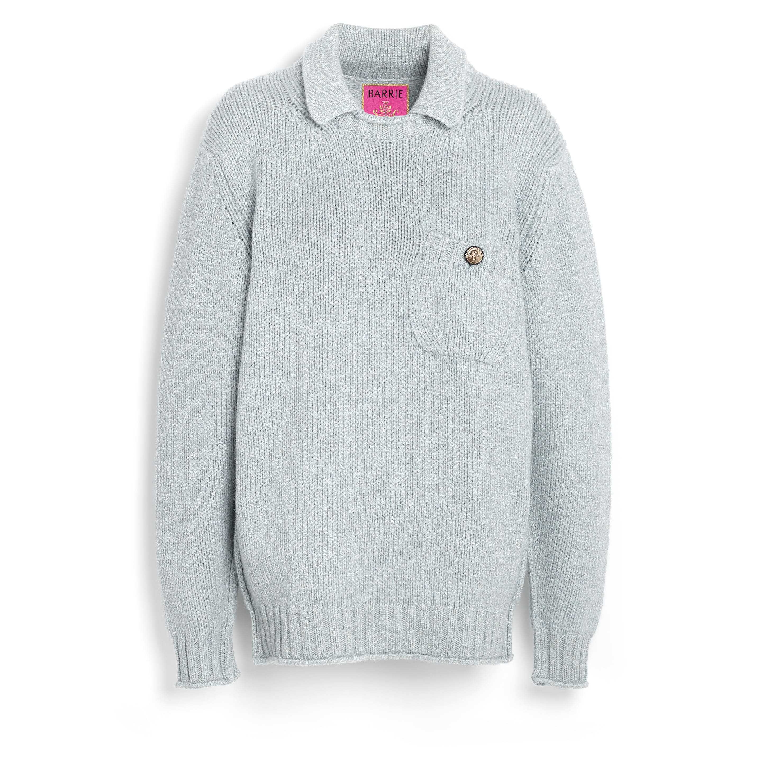 Chunky cashmere jumper with polo shirt collar