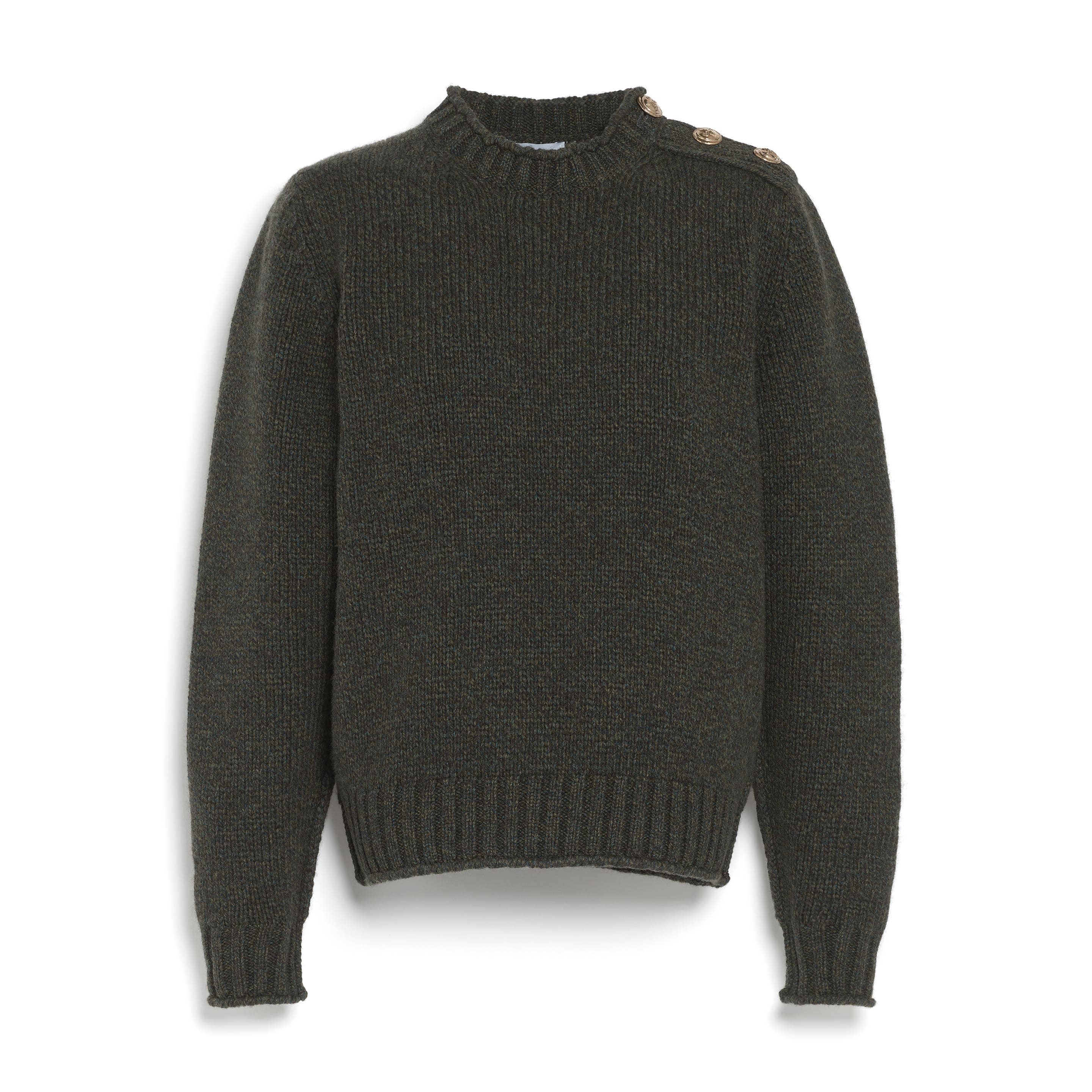 Pull épais en cachemire à boutons dorés
