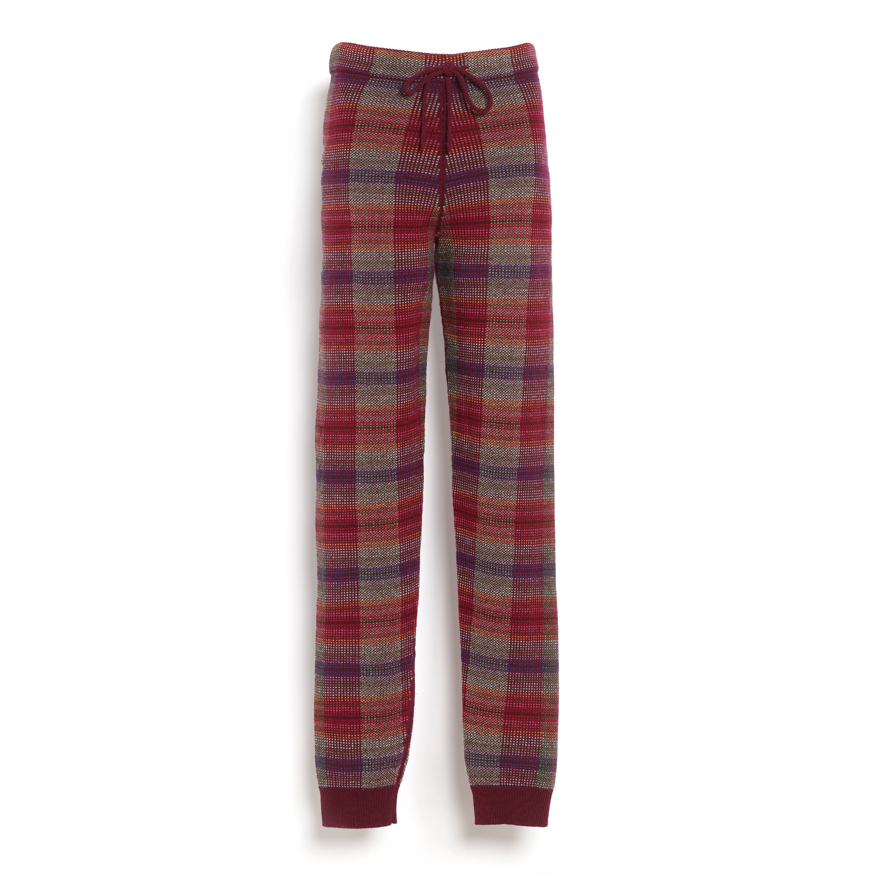Pantalon en cachemire et laine à motif tartan