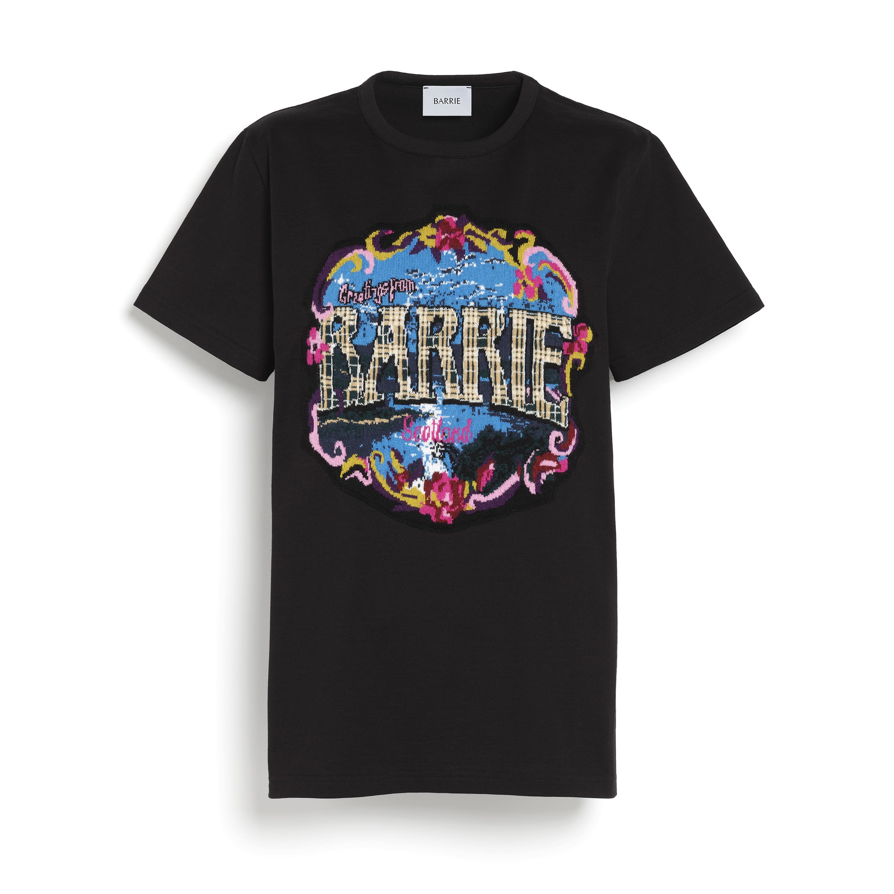 T-Shirt avec patch Greetings en cachemire