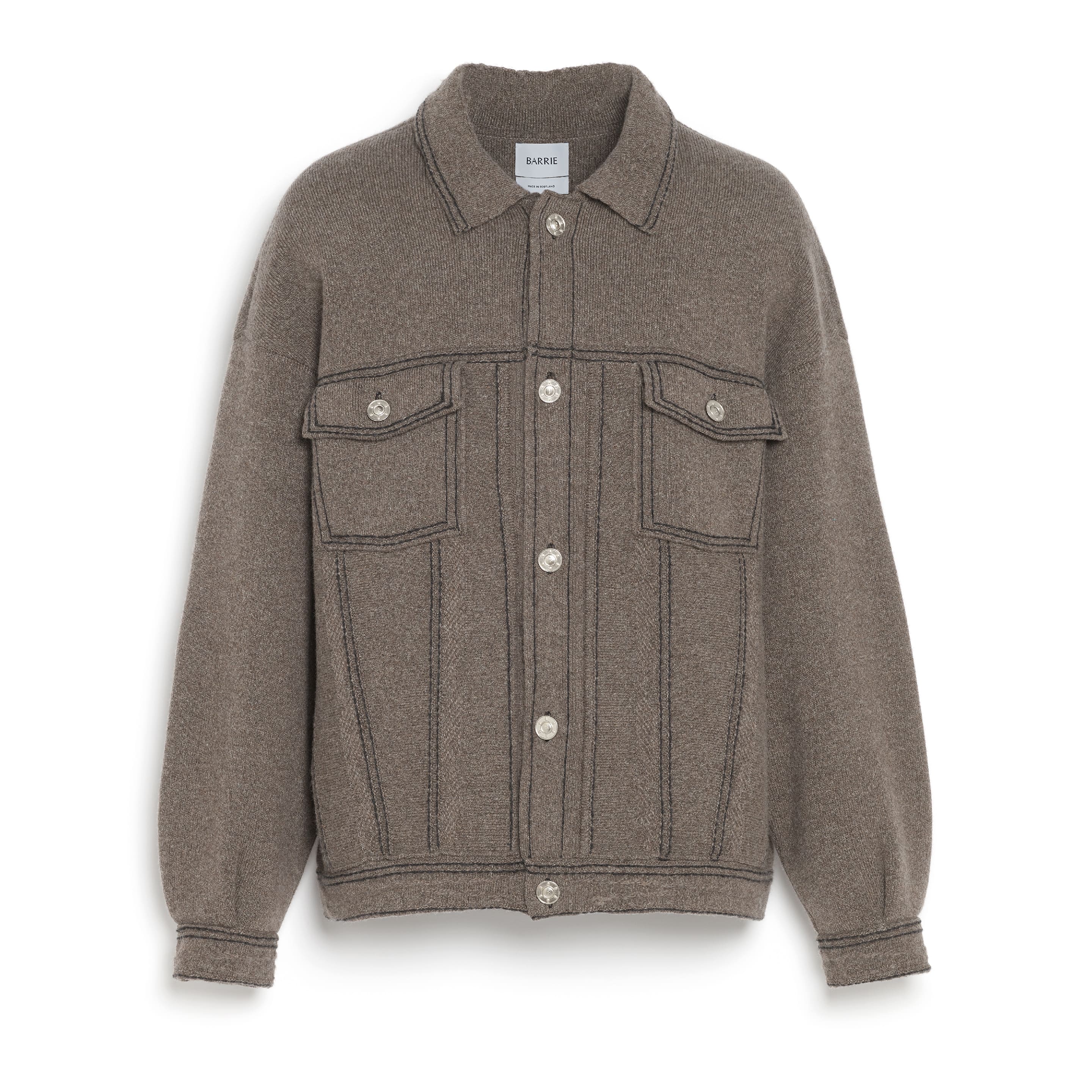 Denim oversized cashmere and cotton jacket