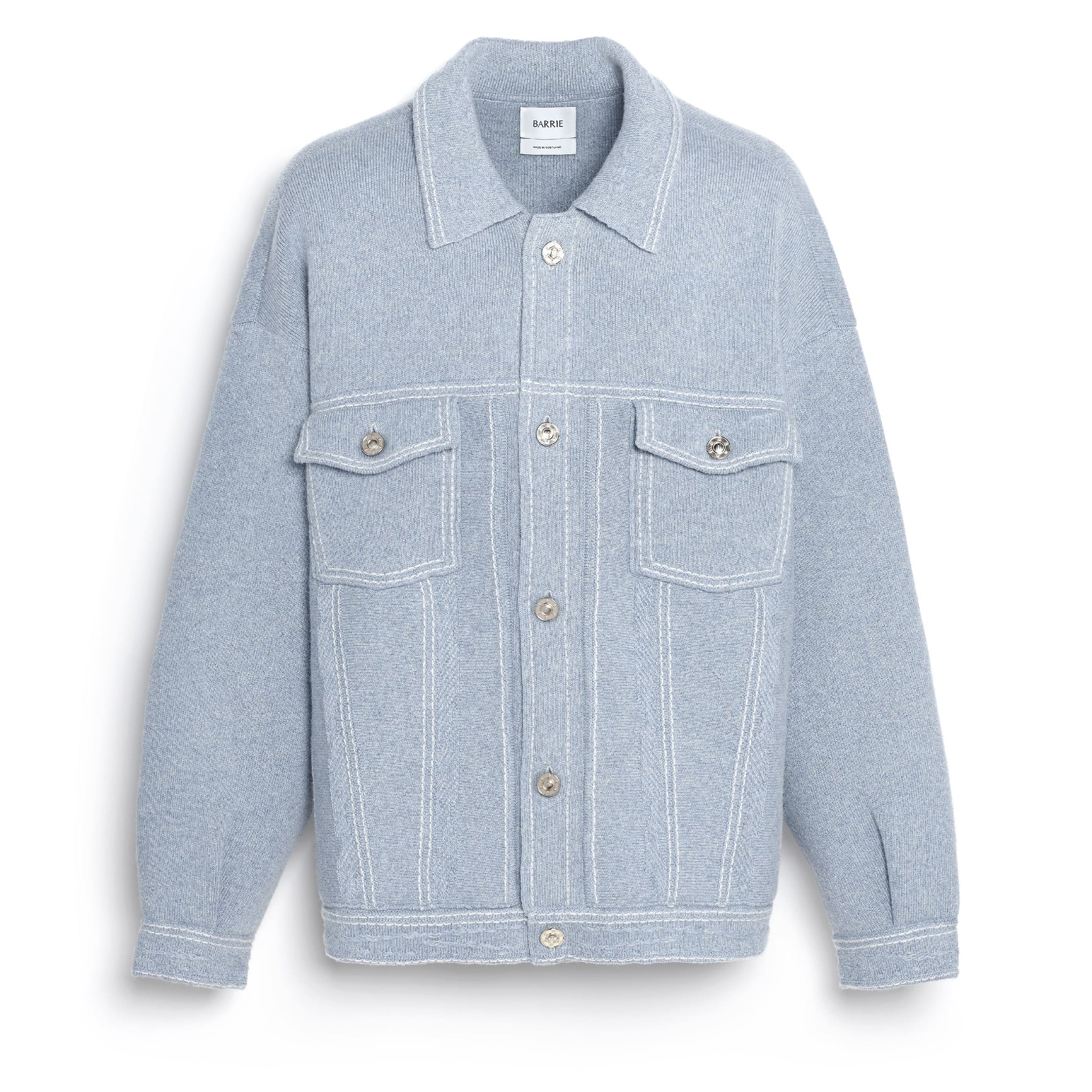 Denim oversized cashmere and cotton jacket | Barrie - Barrie