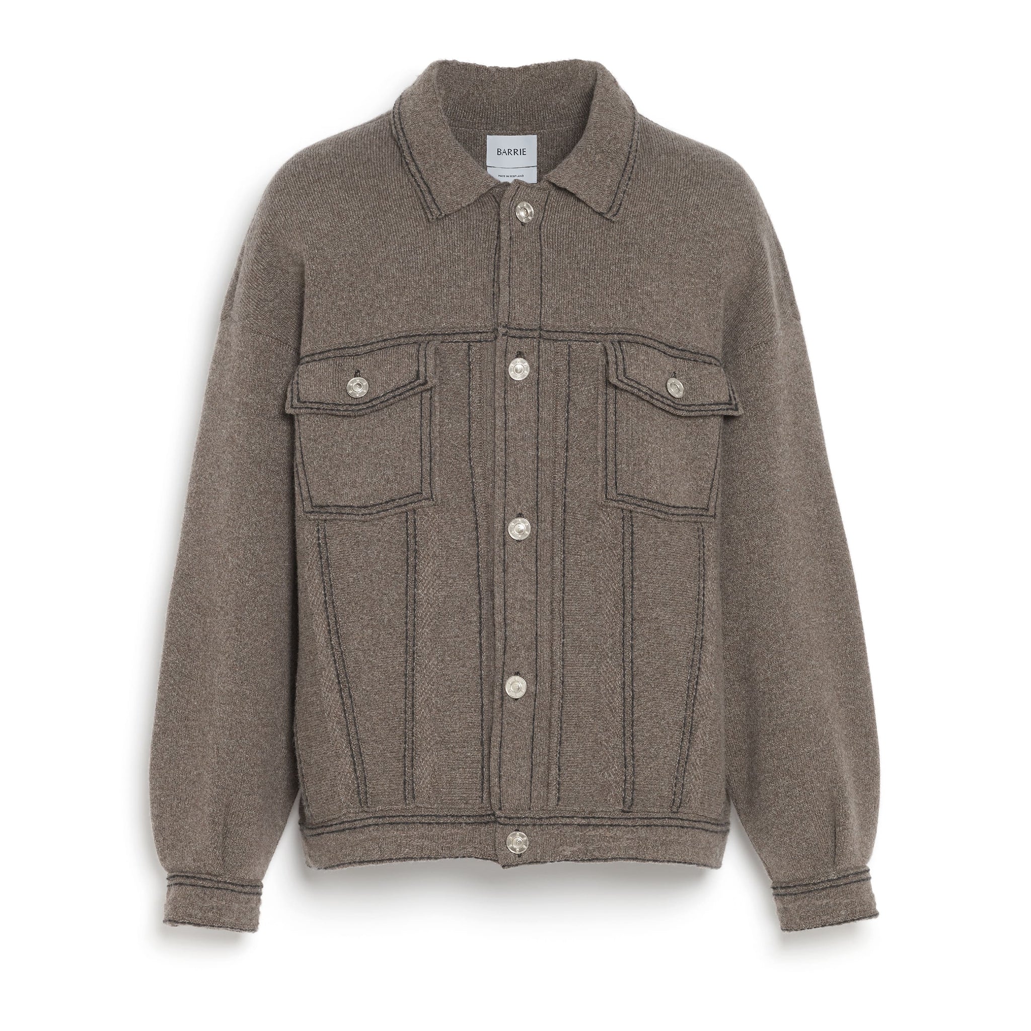 Denim oversized cashmere and cotton jacket | Barrie - Barrie