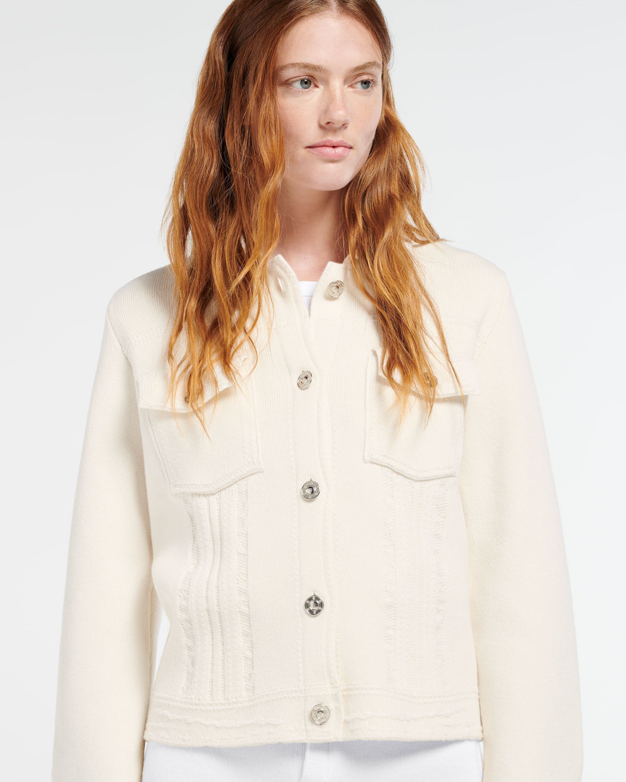 Veste Denim en cachemire et coton à coupe droite | Barrie - Barrie