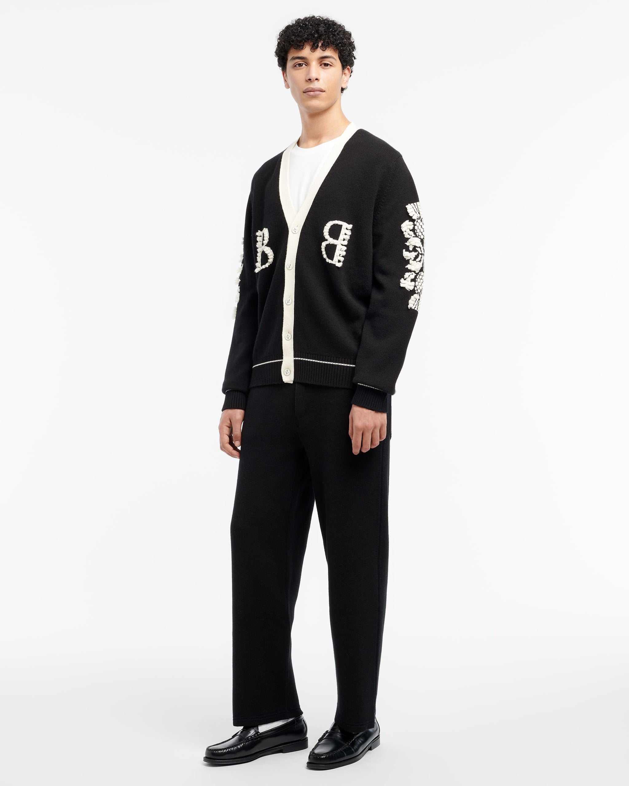 3D logo V-neck cashmere cardigan | Barrie - Barrie