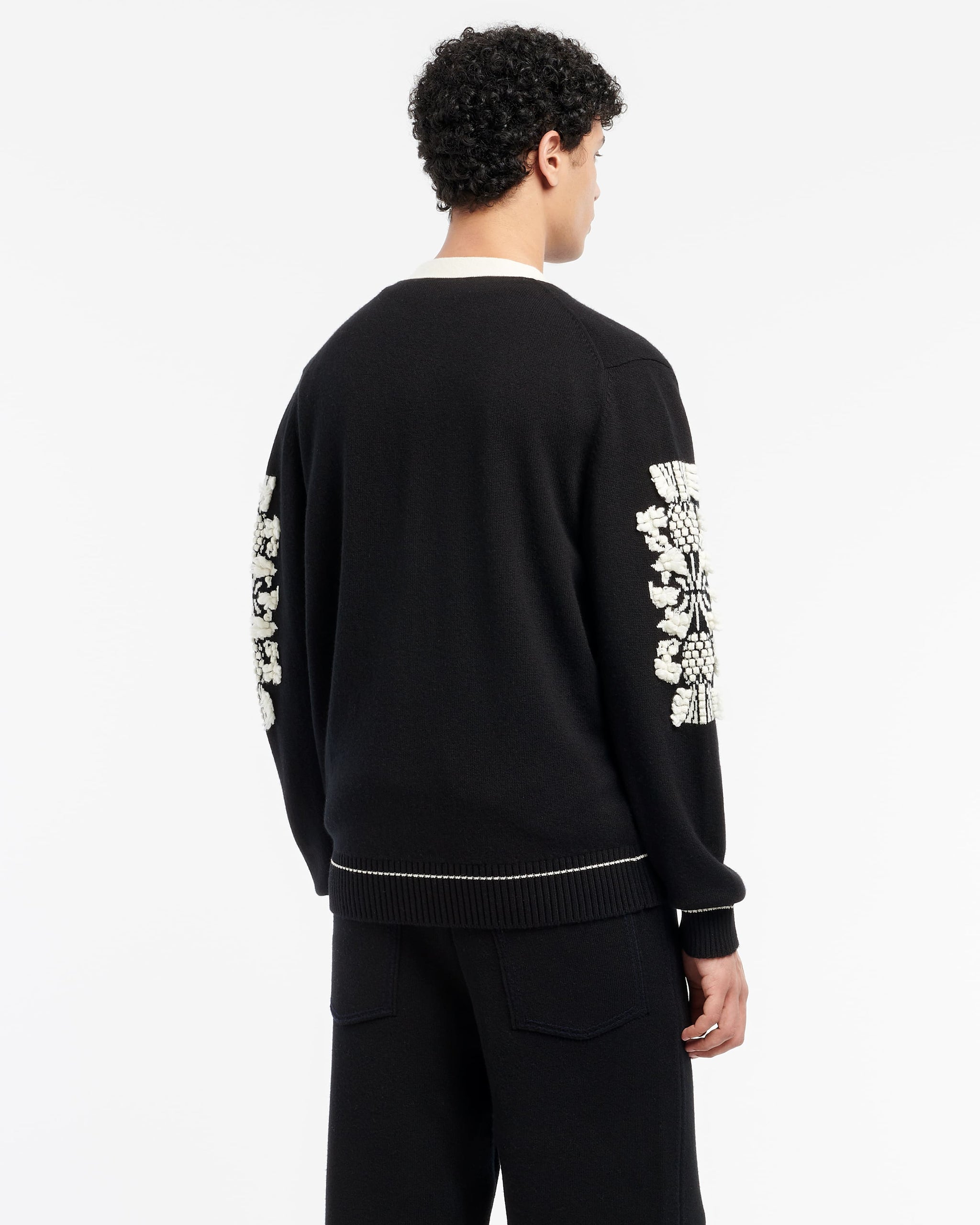 3D logo V-neck cashmere cardigan | Barrie - Barrie