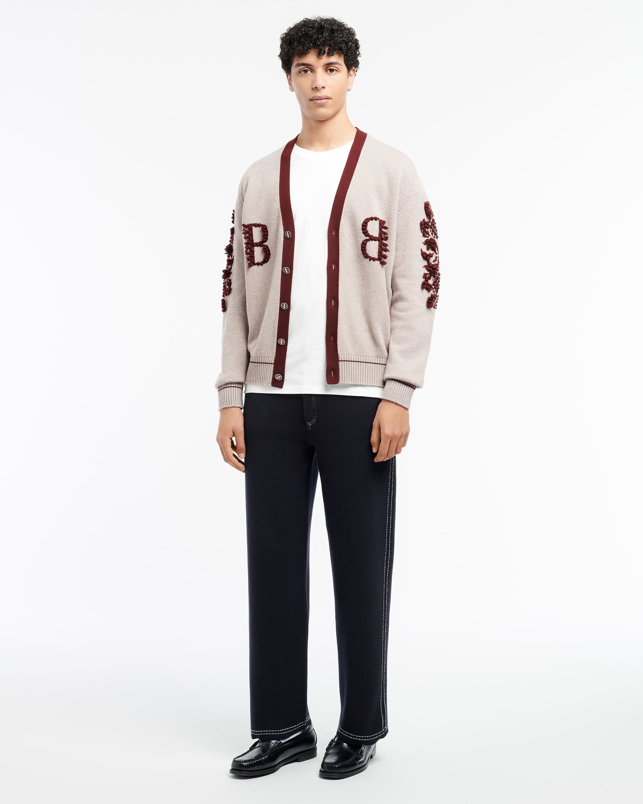 3D logo V-neck cashmere cardigan | Barrie - Barrie
