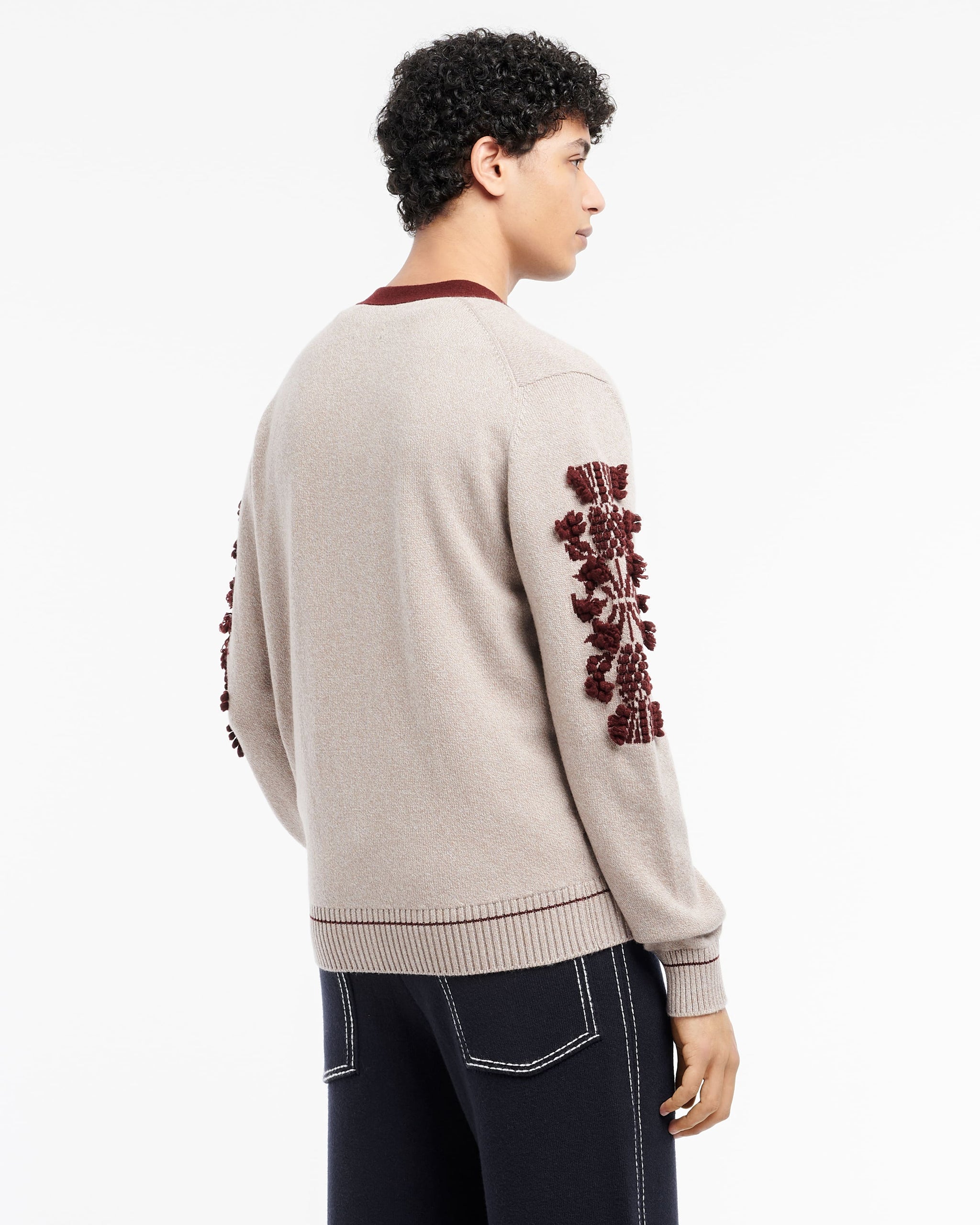 3D logo V-neck cashmere cardigan | Barrie - Barrie