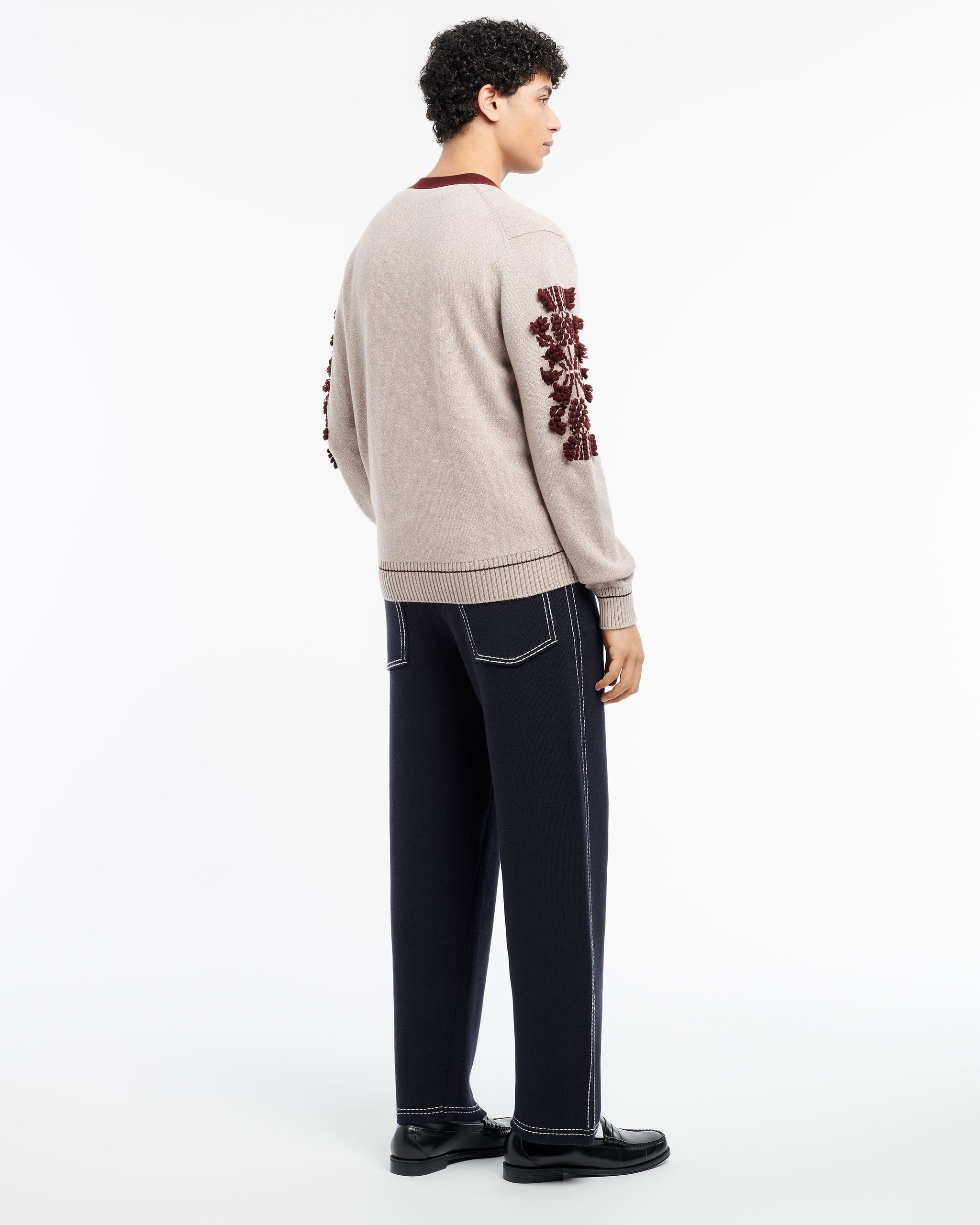 3D logo V-neck cashmere cardigan | Barrie - Barrie