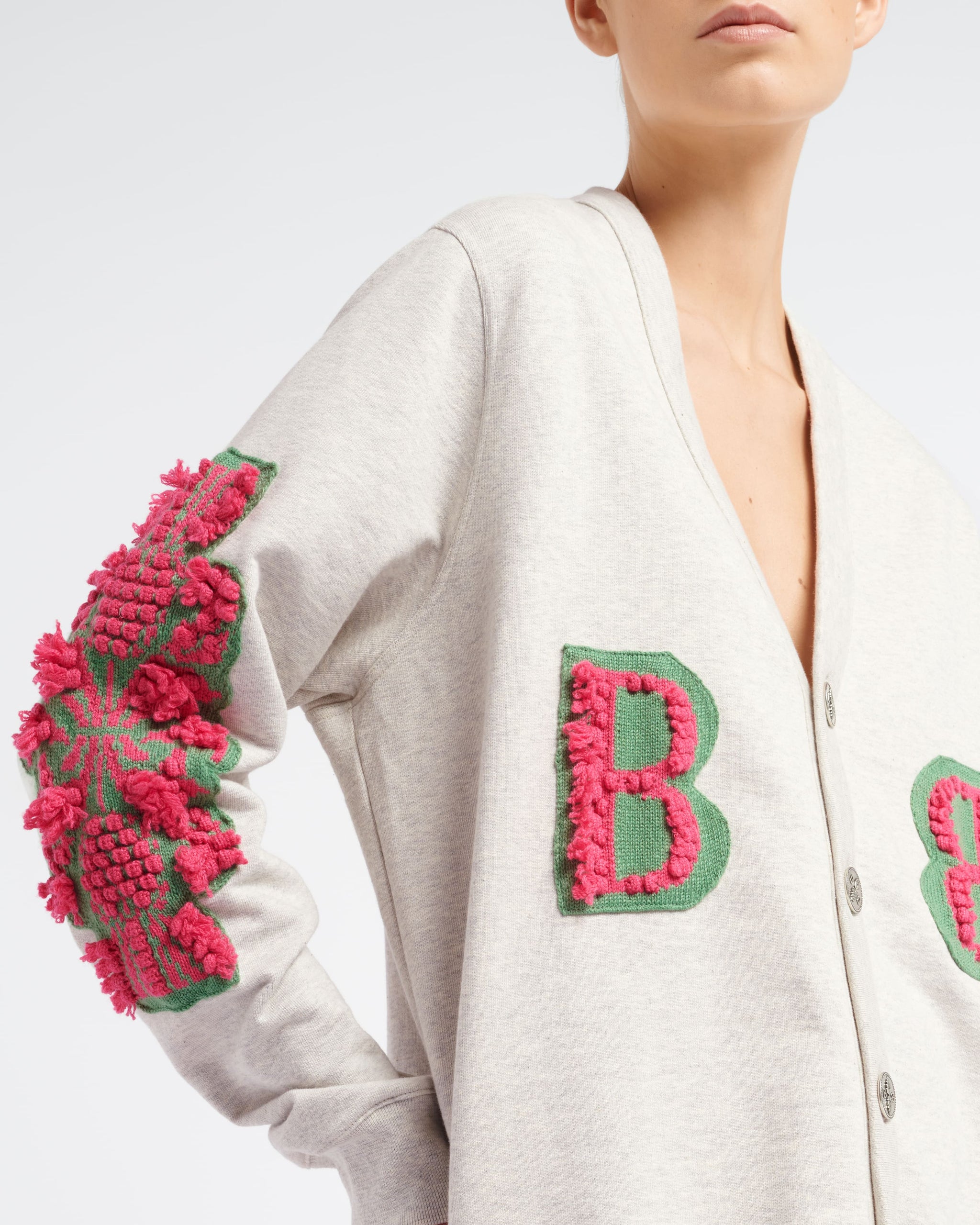 Cardigan in cotton with a cashmere B logo | Barrie - Barrie