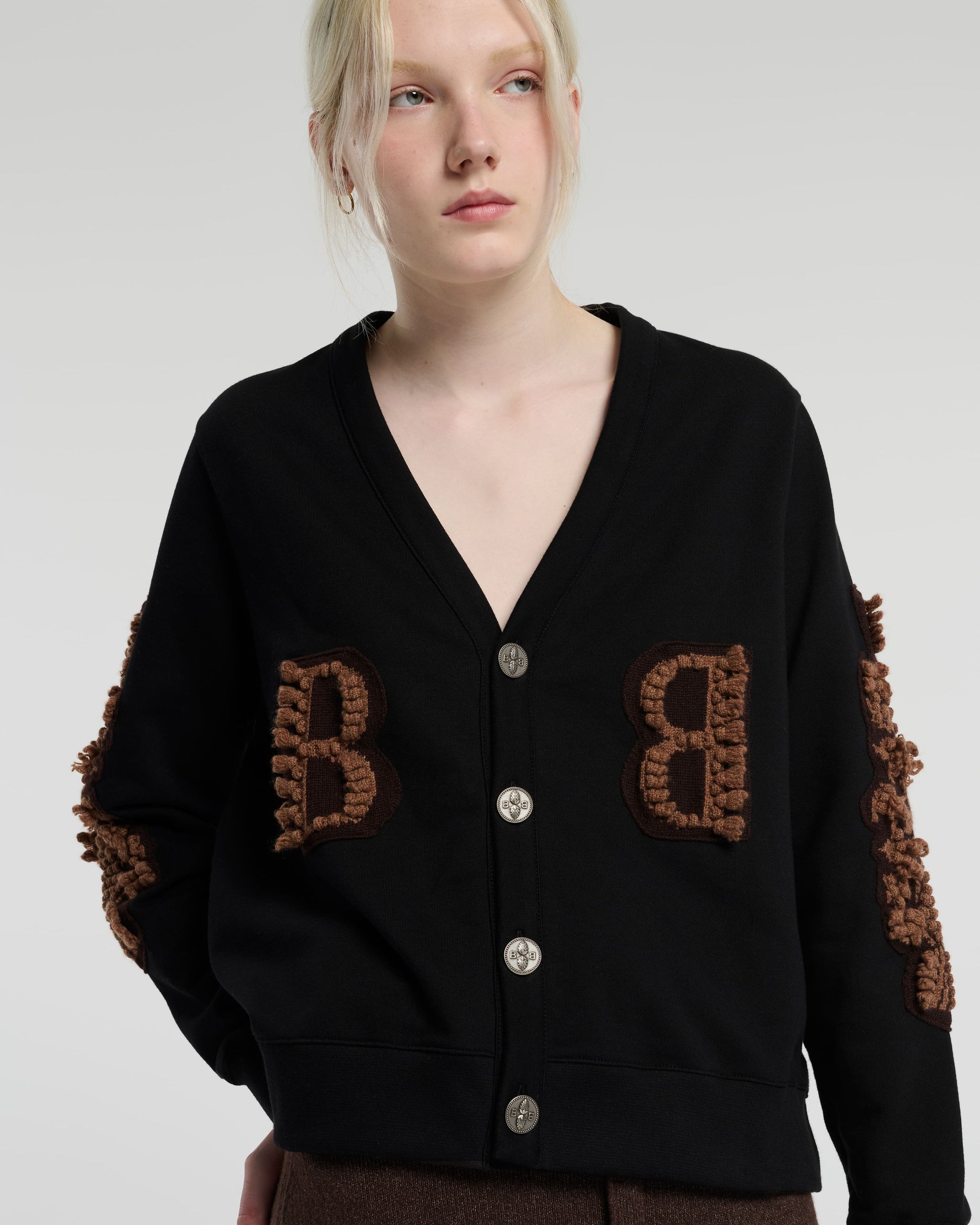 Cardigan in cotton with a cashmere B logo | Barrie - Barrie