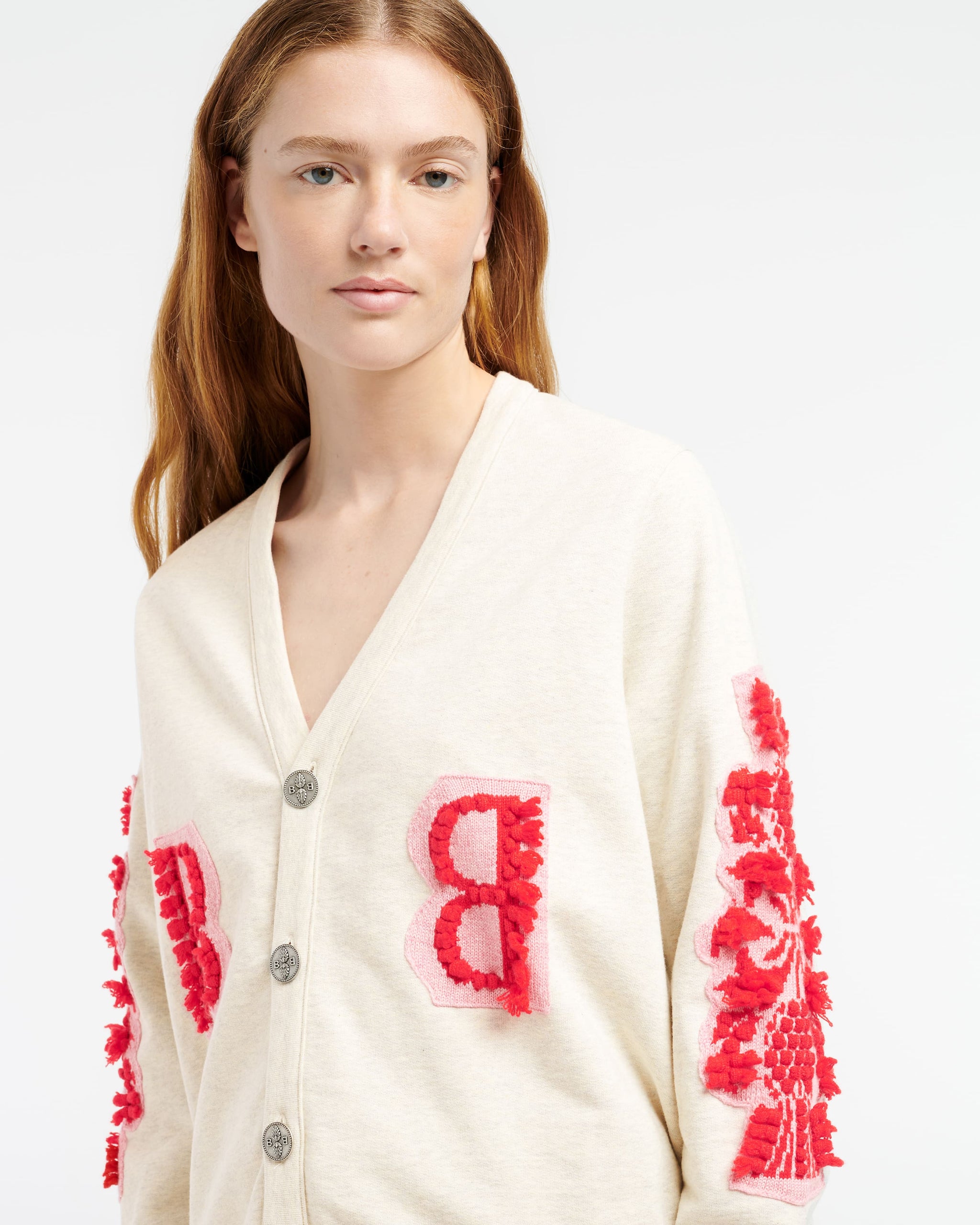 Cardigan in cotton with a cashmere B logo | Barrie - Barrie