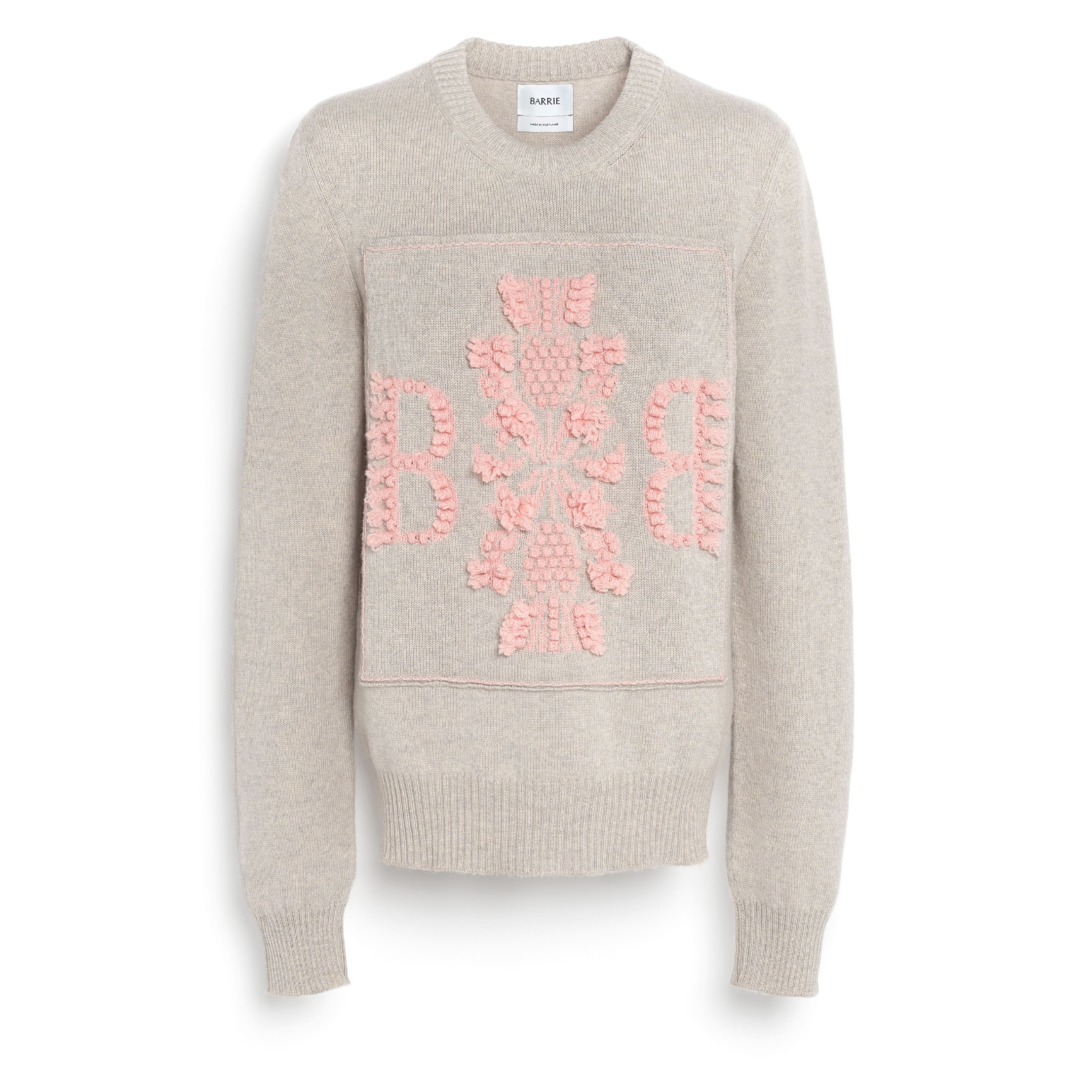 Pull col rond logo 3D en cachemire