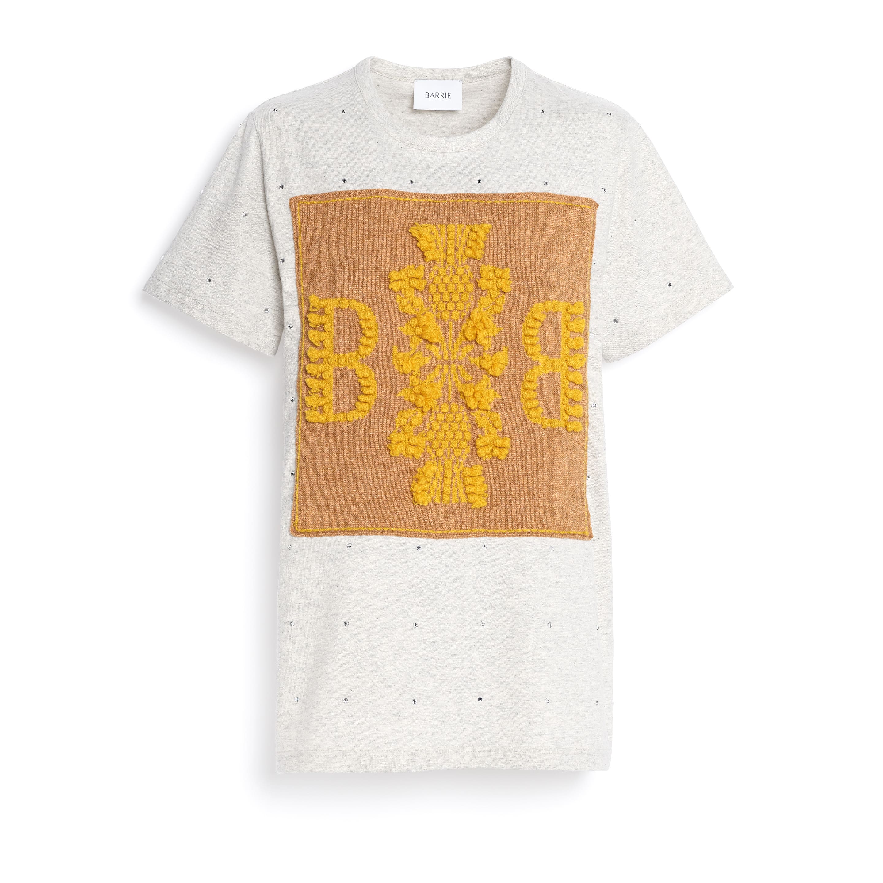 Sparkling T-Shirt with Barrie logo cashmere patch