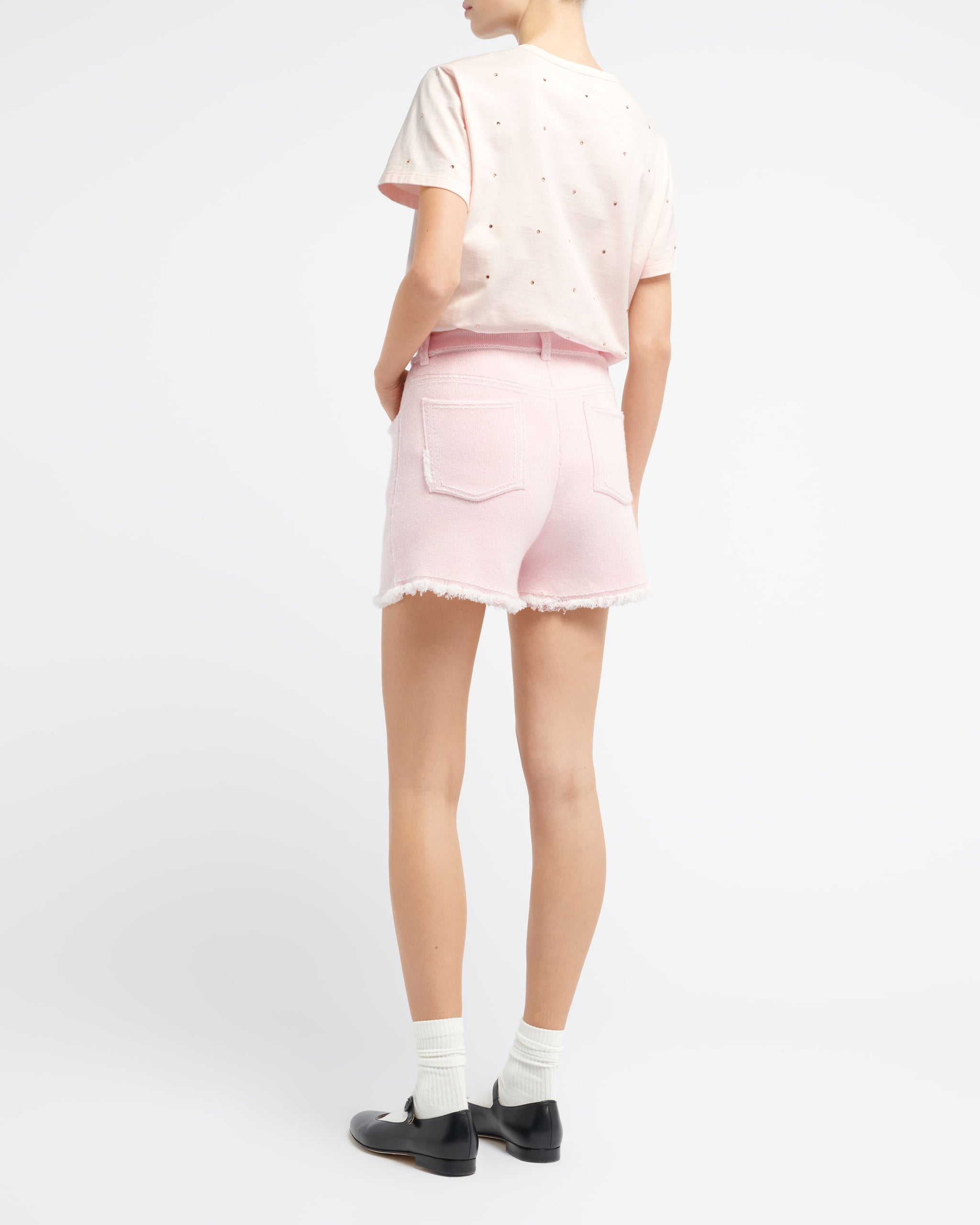 캐시미어 B 로고 패치 및 라인스톤 장식 티셔츠 | Barrie - Barrie