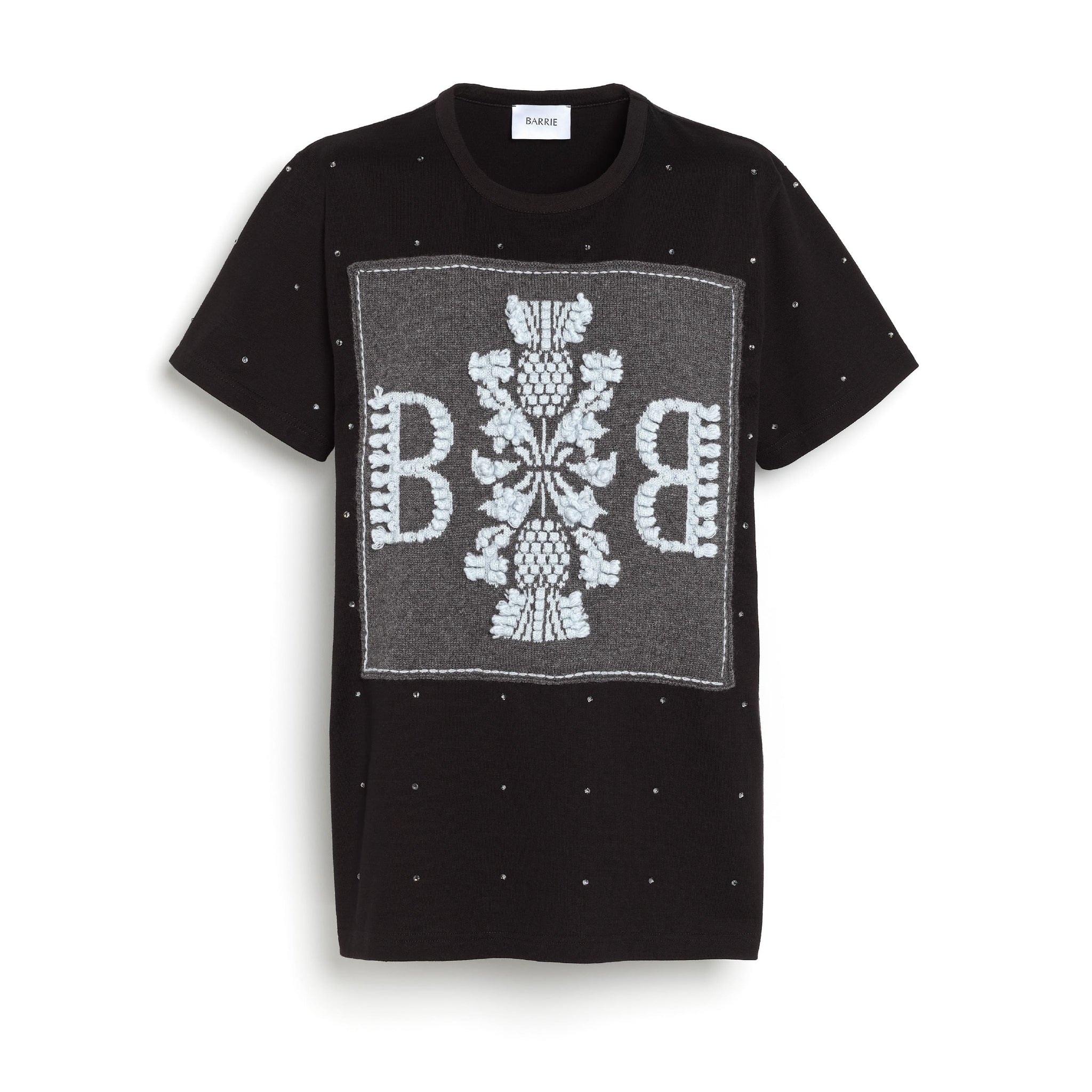 Sparkling T-Shirt with Barrie logo cashmere patch | Barrie - Barrie