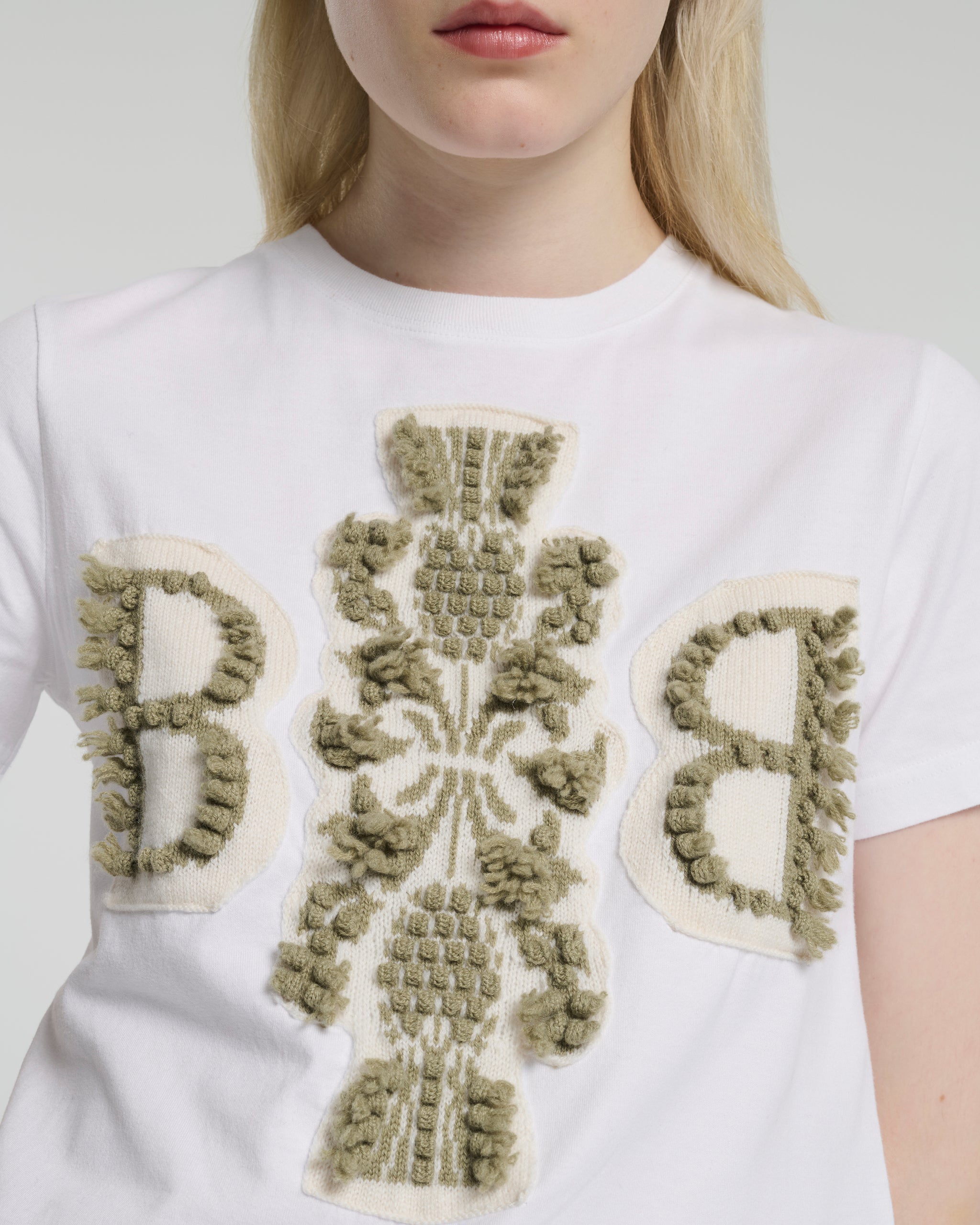 Cropped T-shirt with Barrie logo cashmere patch | Barrie - Barrie