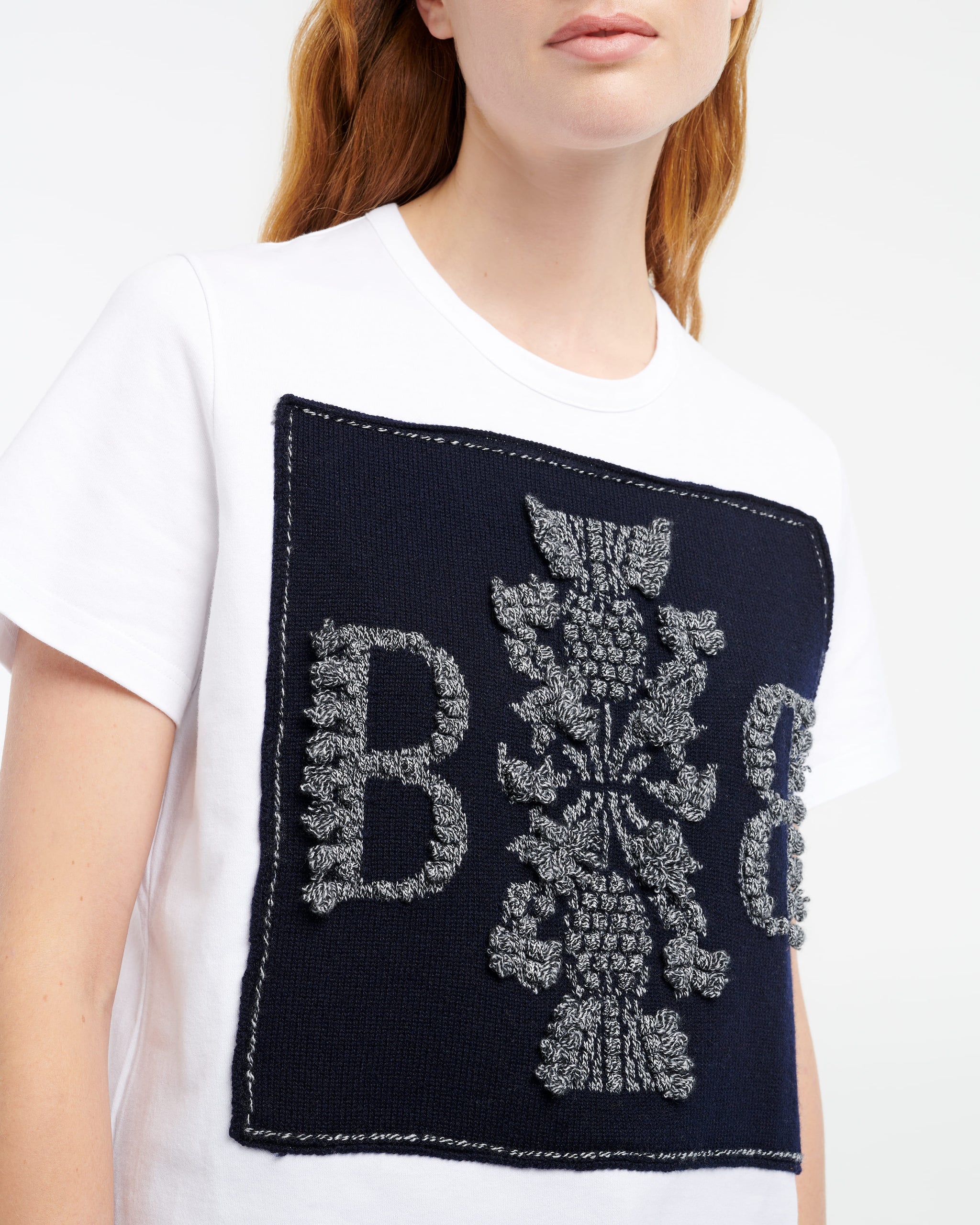 T-shirt with Barrie logo cashmere patch | Barrie - Barrie