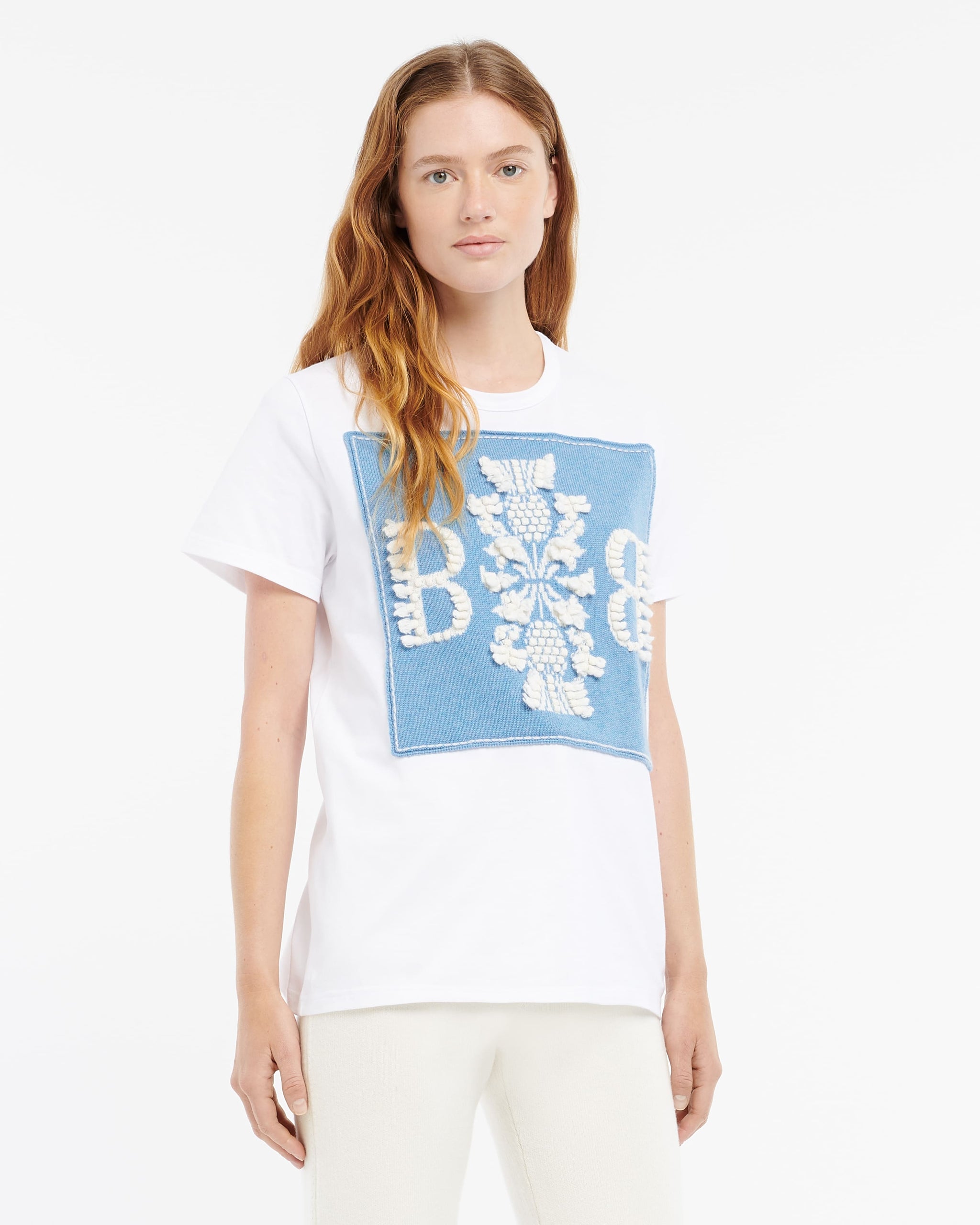 캐시미어 B 로고 패치 장식 티셔츠 | Barrie - Barrie