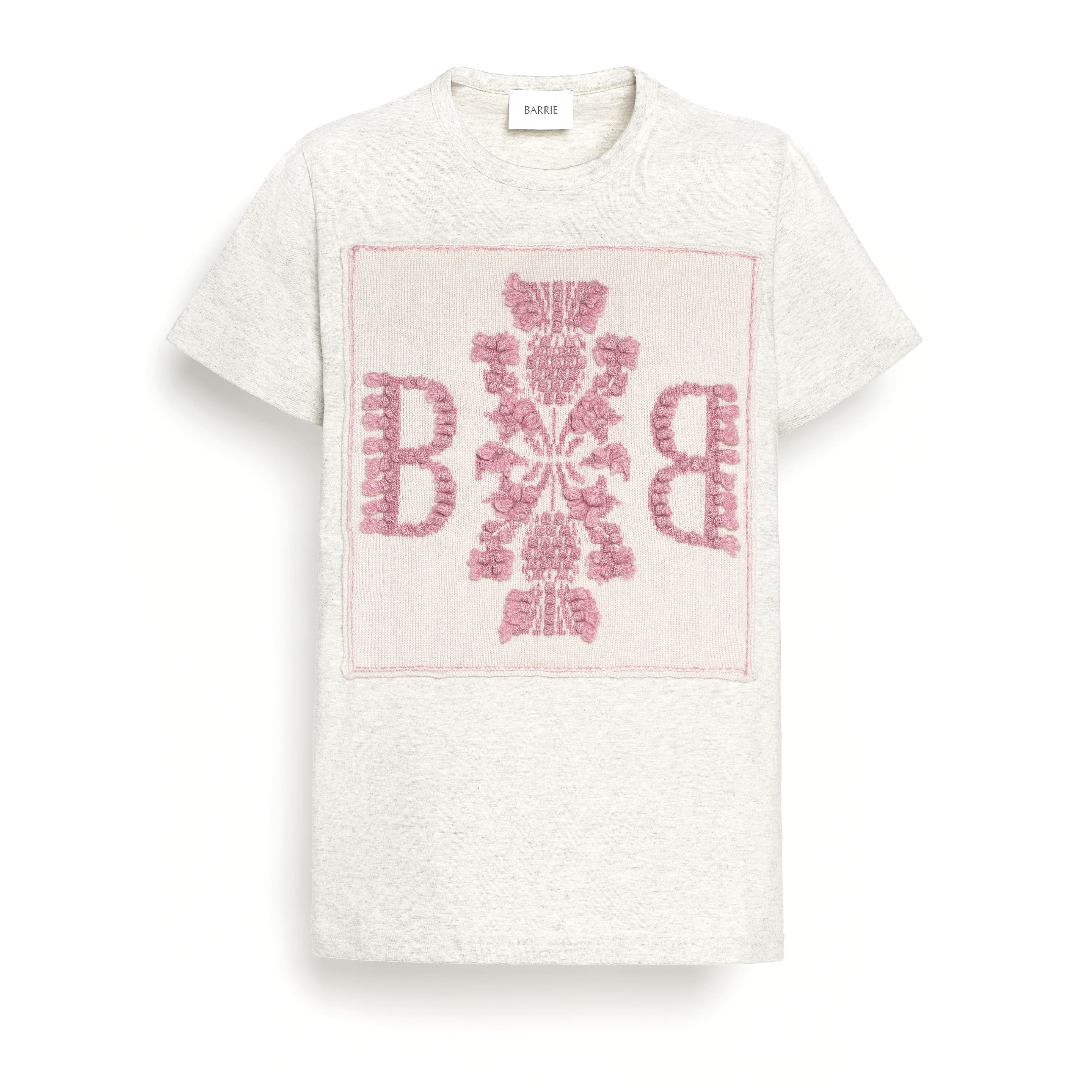 T-Shirt avec patch logo B en cachemire