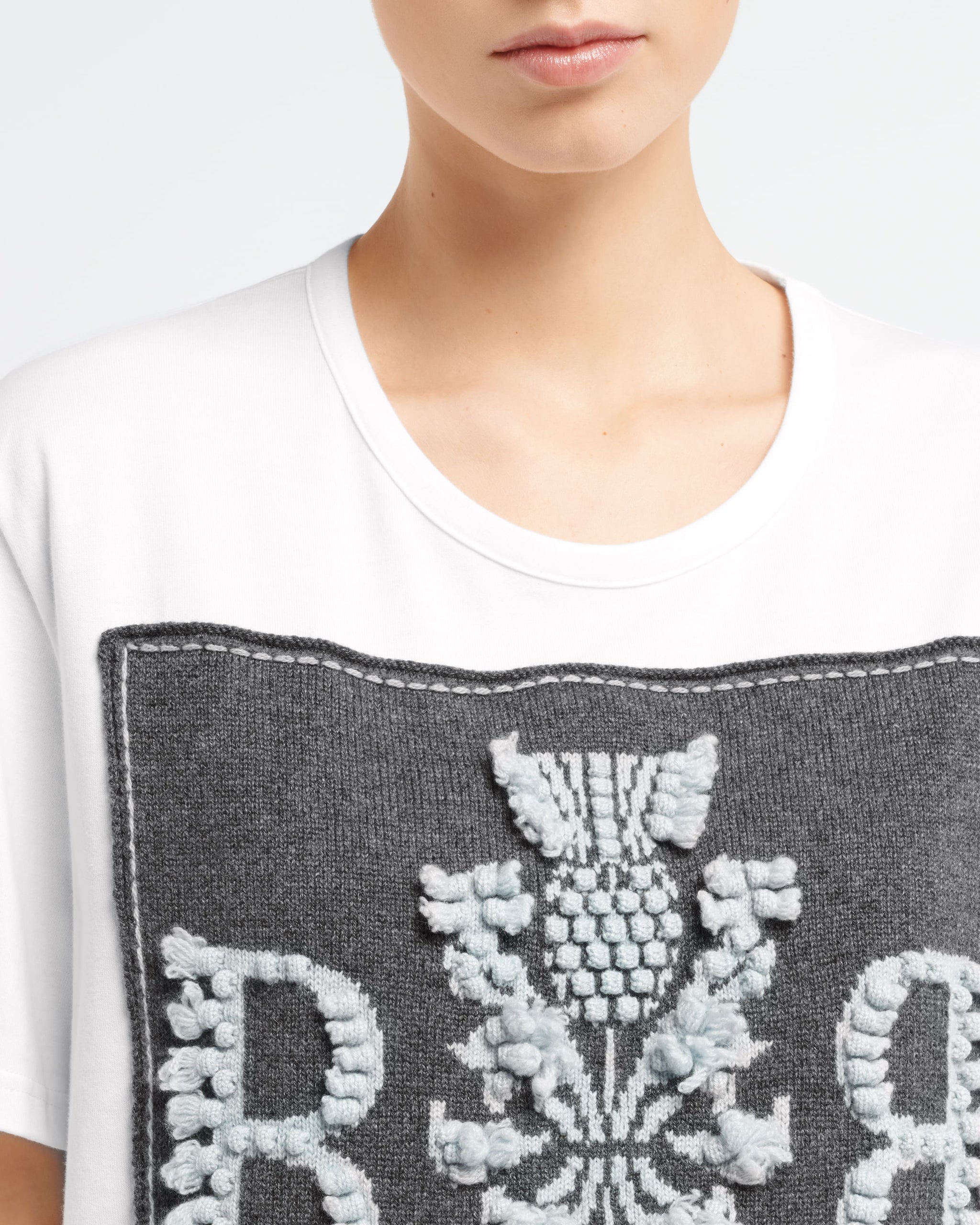 T-shirt with Barrie logo cashmere patch | Barrie - Barrie