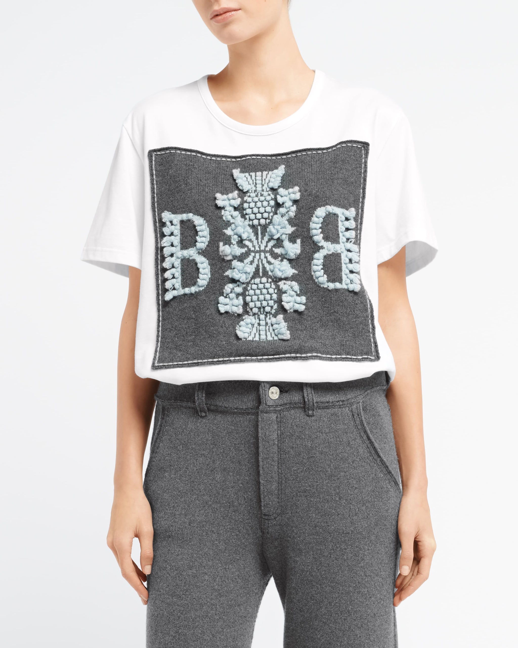 캐시미어 B 로고 패치 장식 티셔츠 | Barrie - Barrie