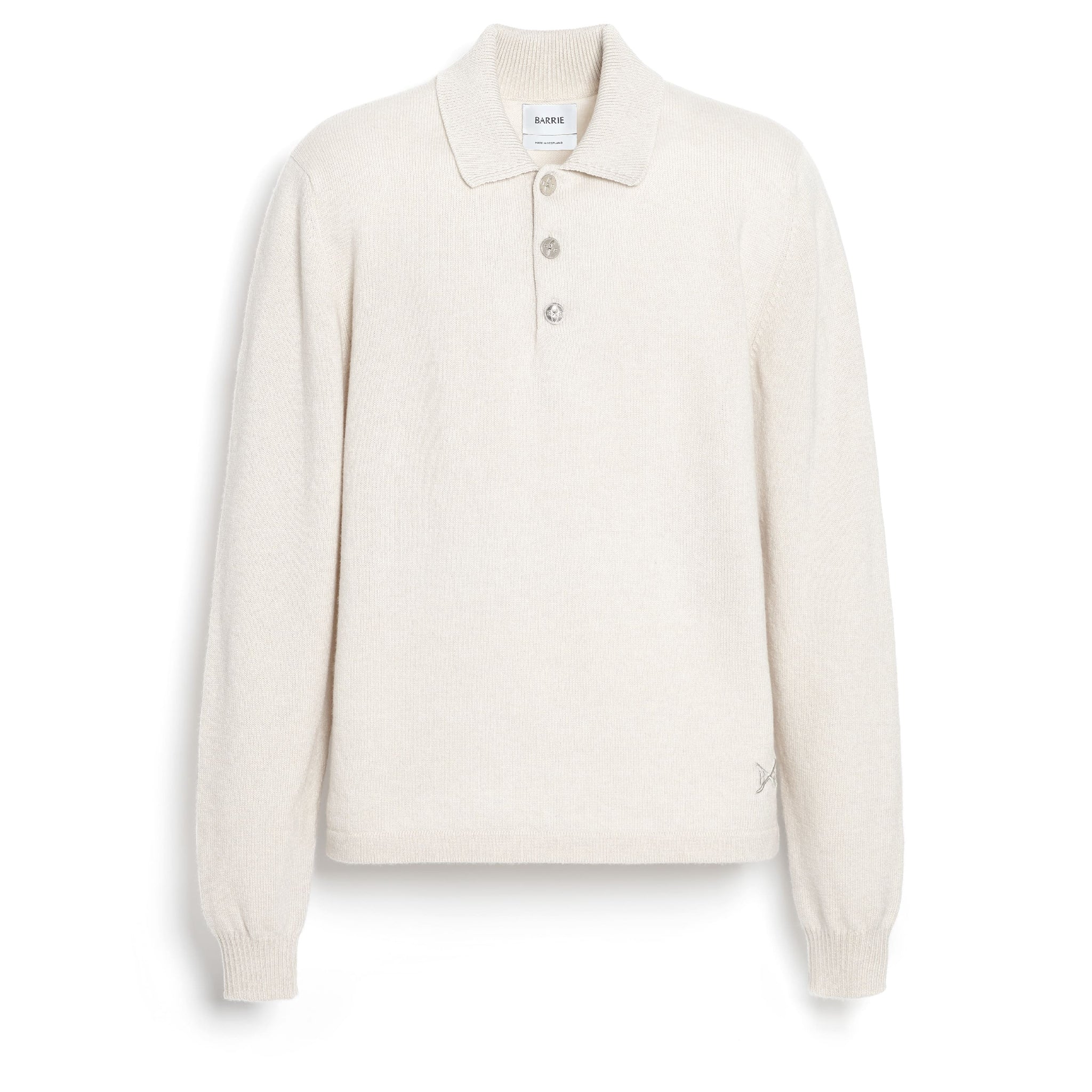 B Label polo-collar sweater in cashmere | Barrie - Barrie