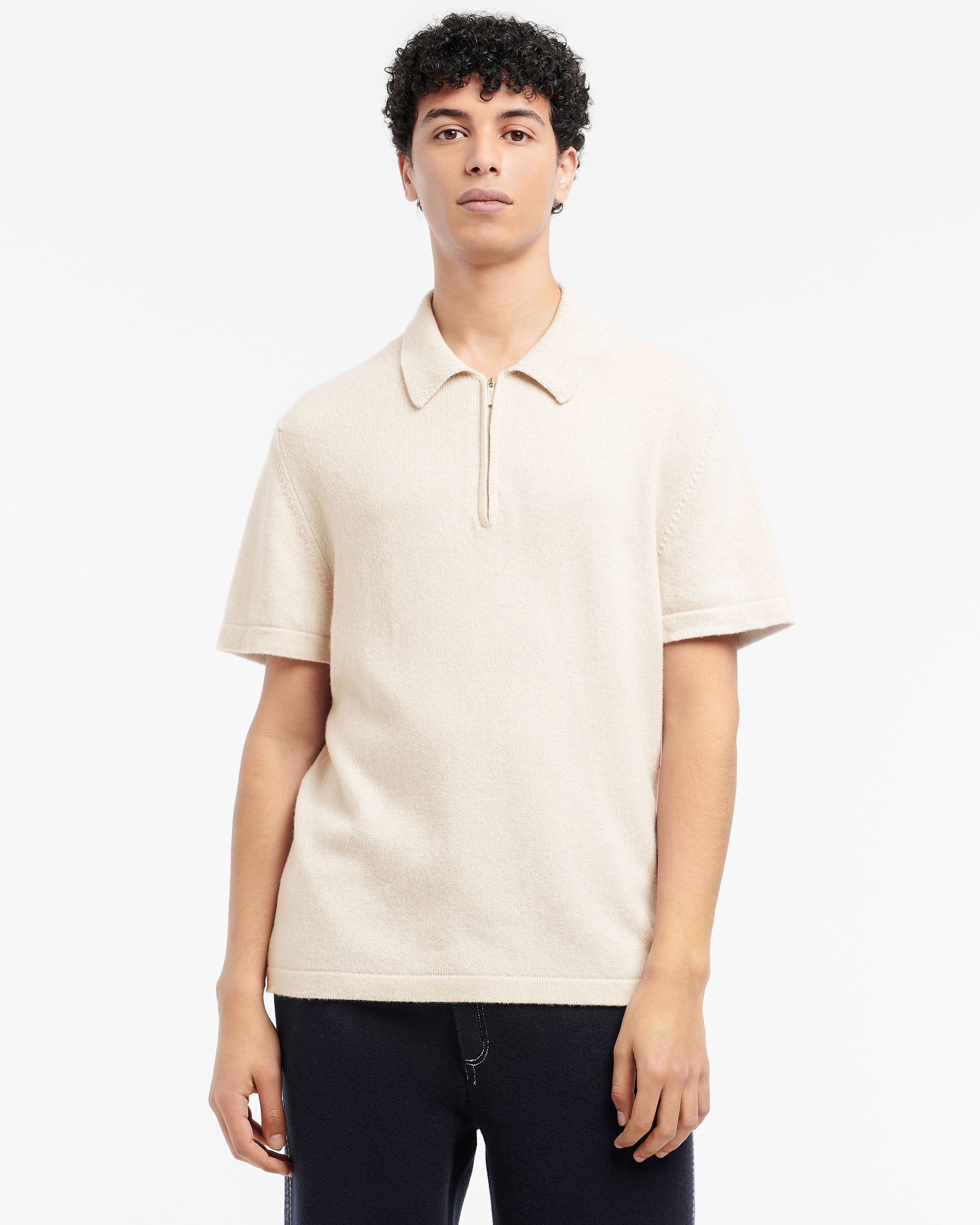 B Label cashmere zip-neck top | Barrie - Barrie