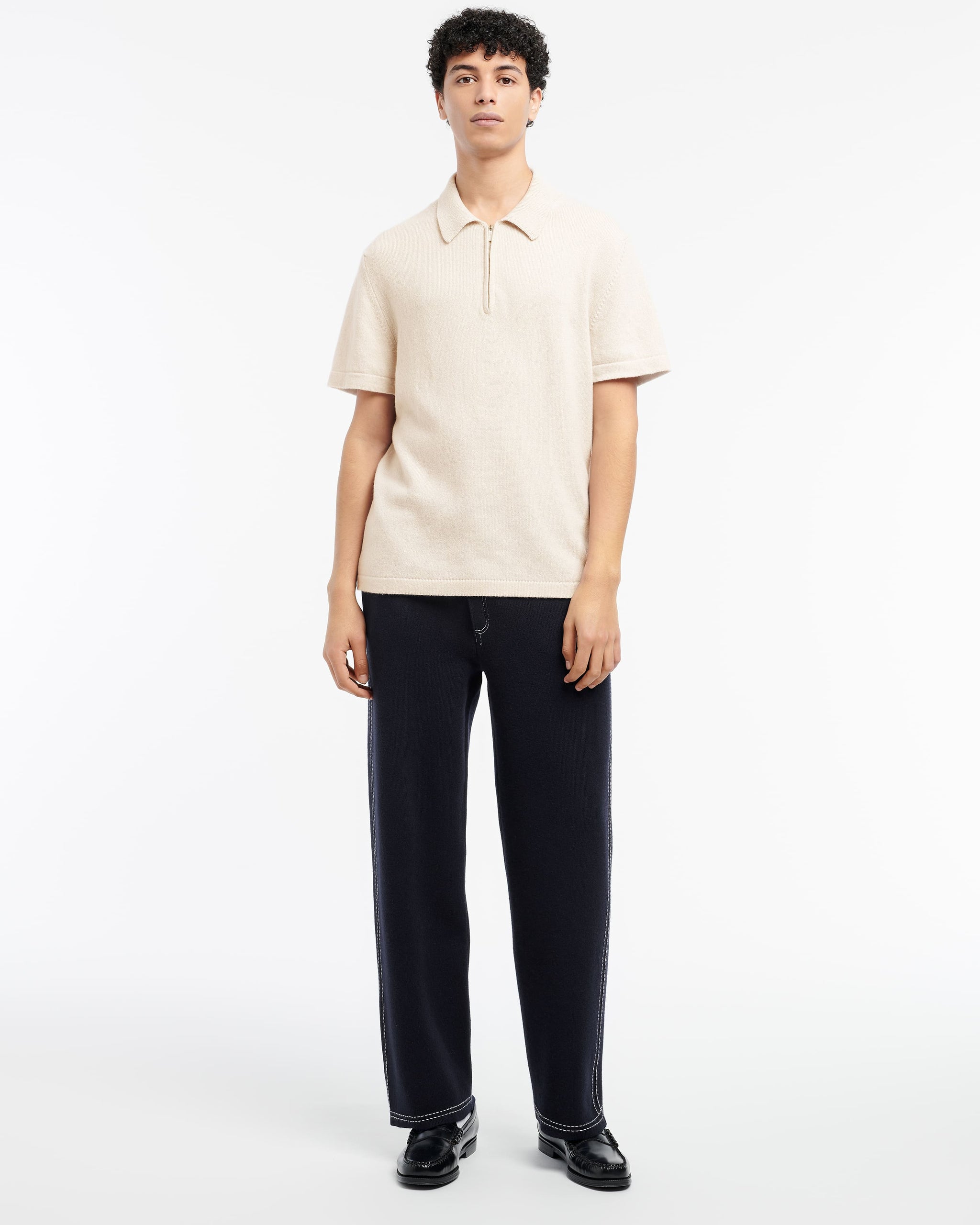 B Label cashmere zip-neck top | Barrie - Barrie