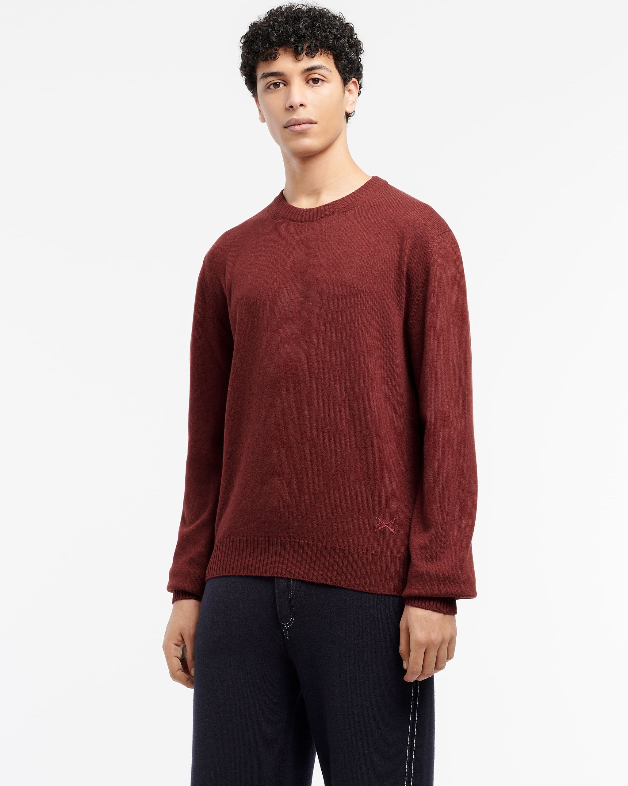 Round neck cashmere B Label jumper | Barrie - Barrie