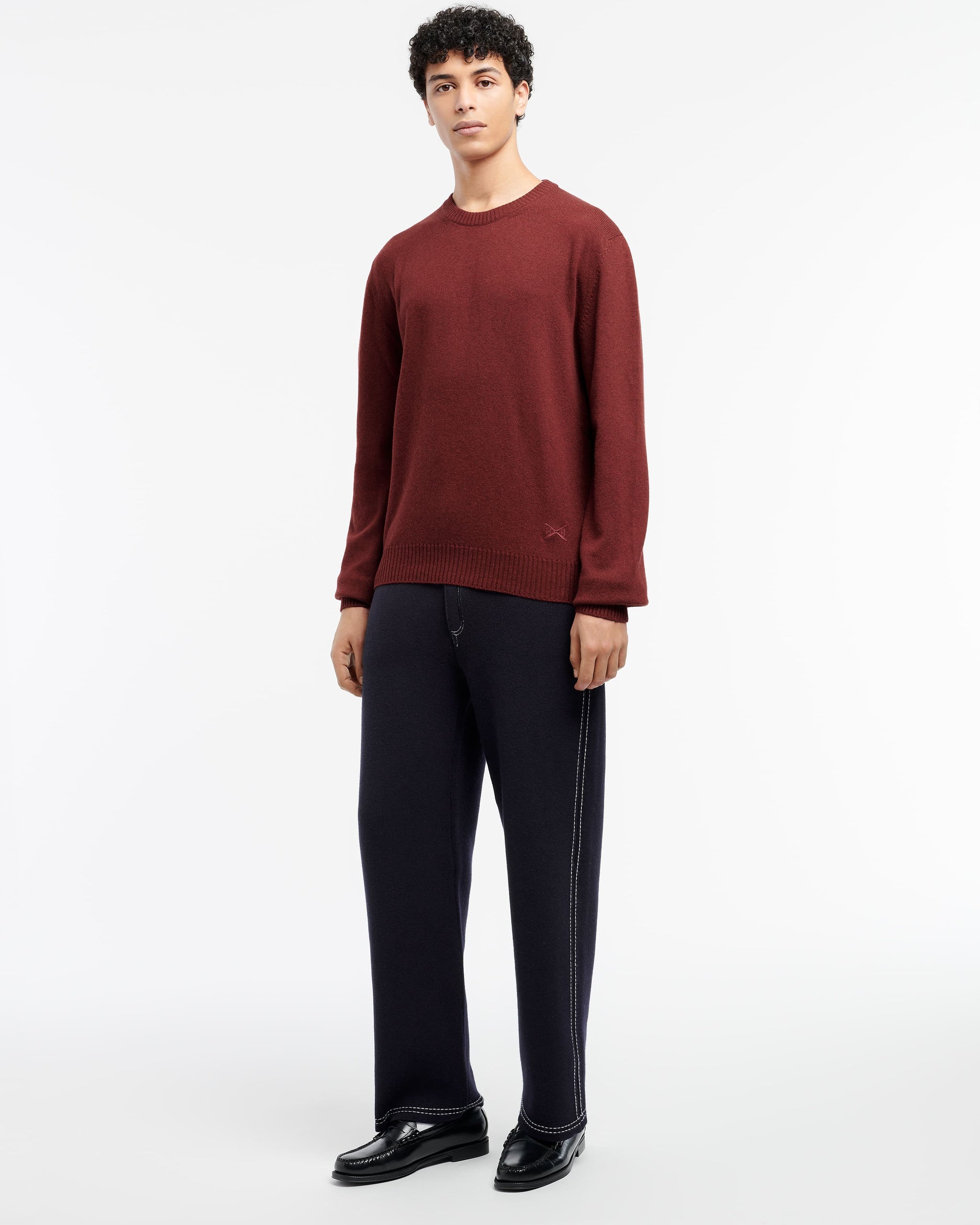 Round neck cashmere B Label jumper | Barrie - Barrie