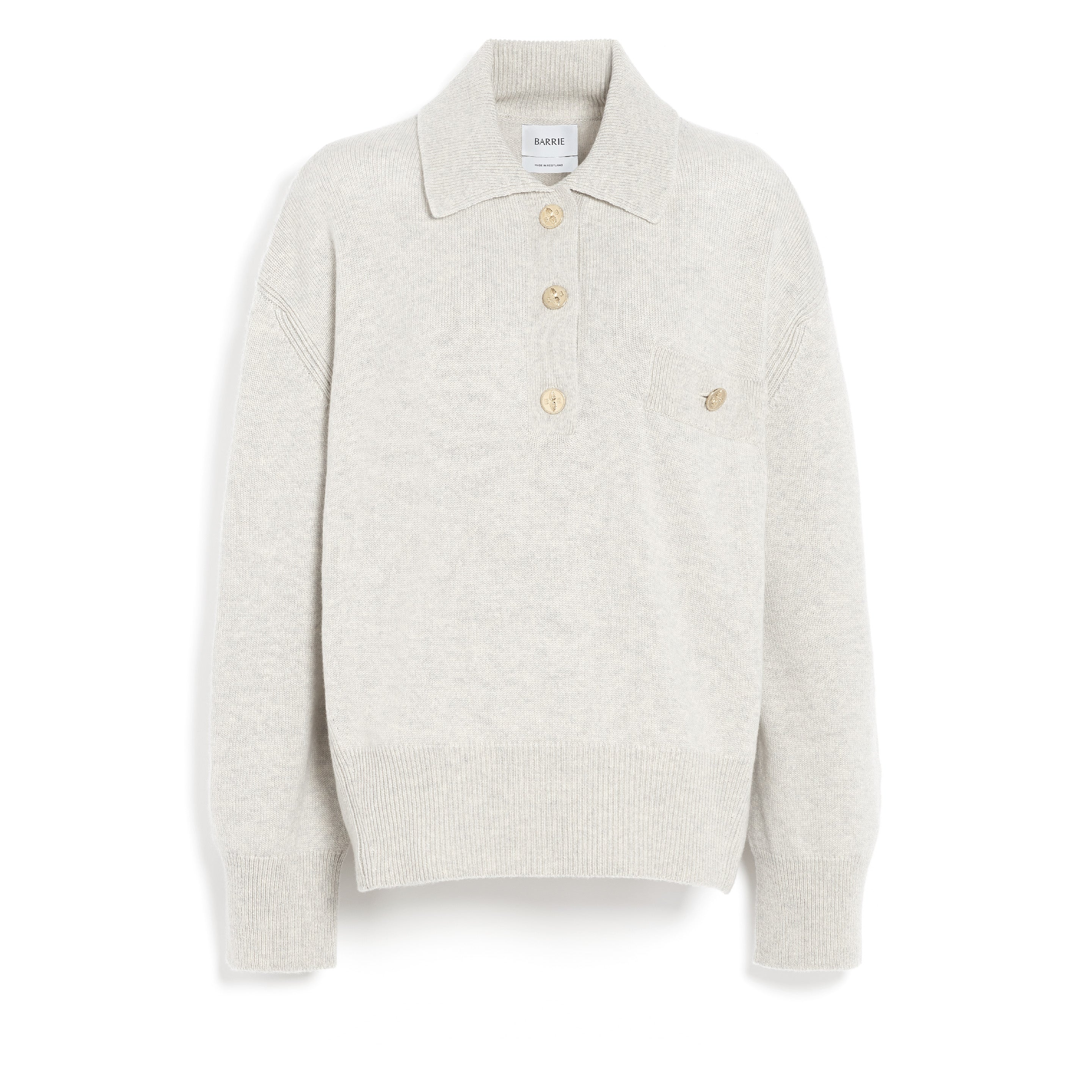 Cashmere polo collar jumper