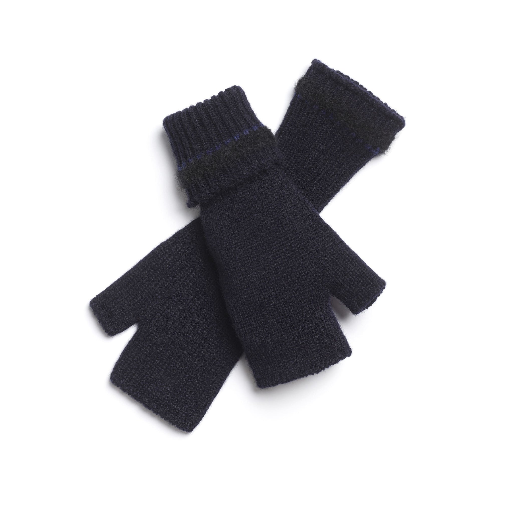 Shearling-effect cashmere fingerless gloves | Barrie - Barrie