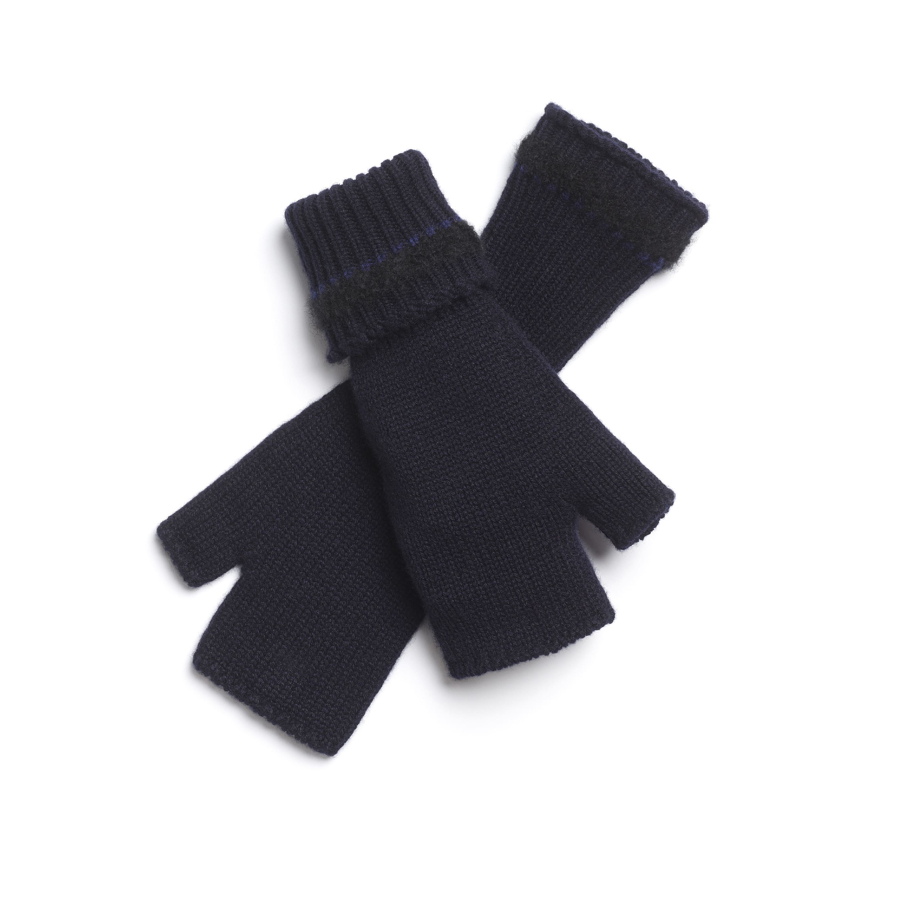 Shearling-effect cashmere fingerless gloves