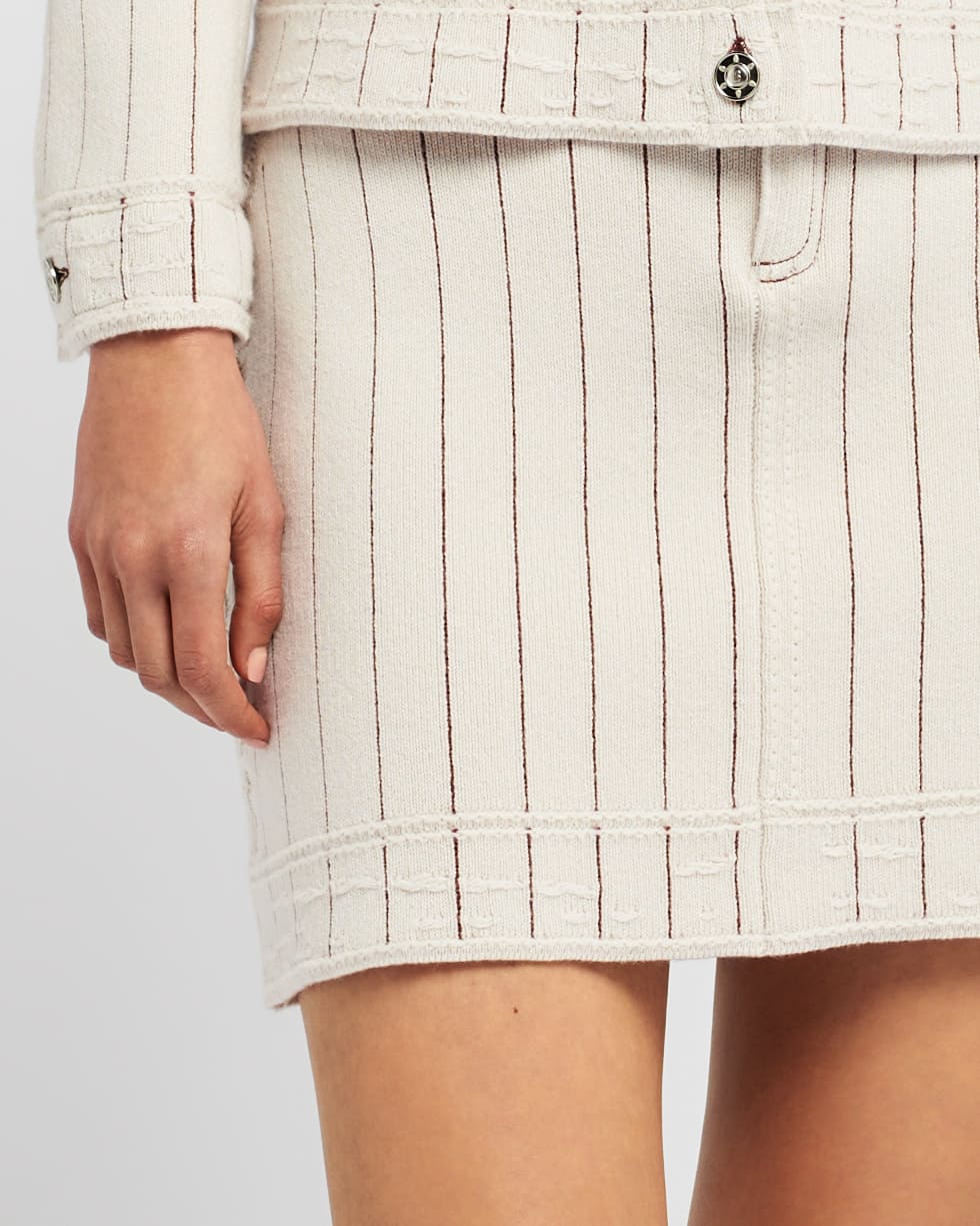 Denim Uniform cashmere and cotton skirt | Barrie.com