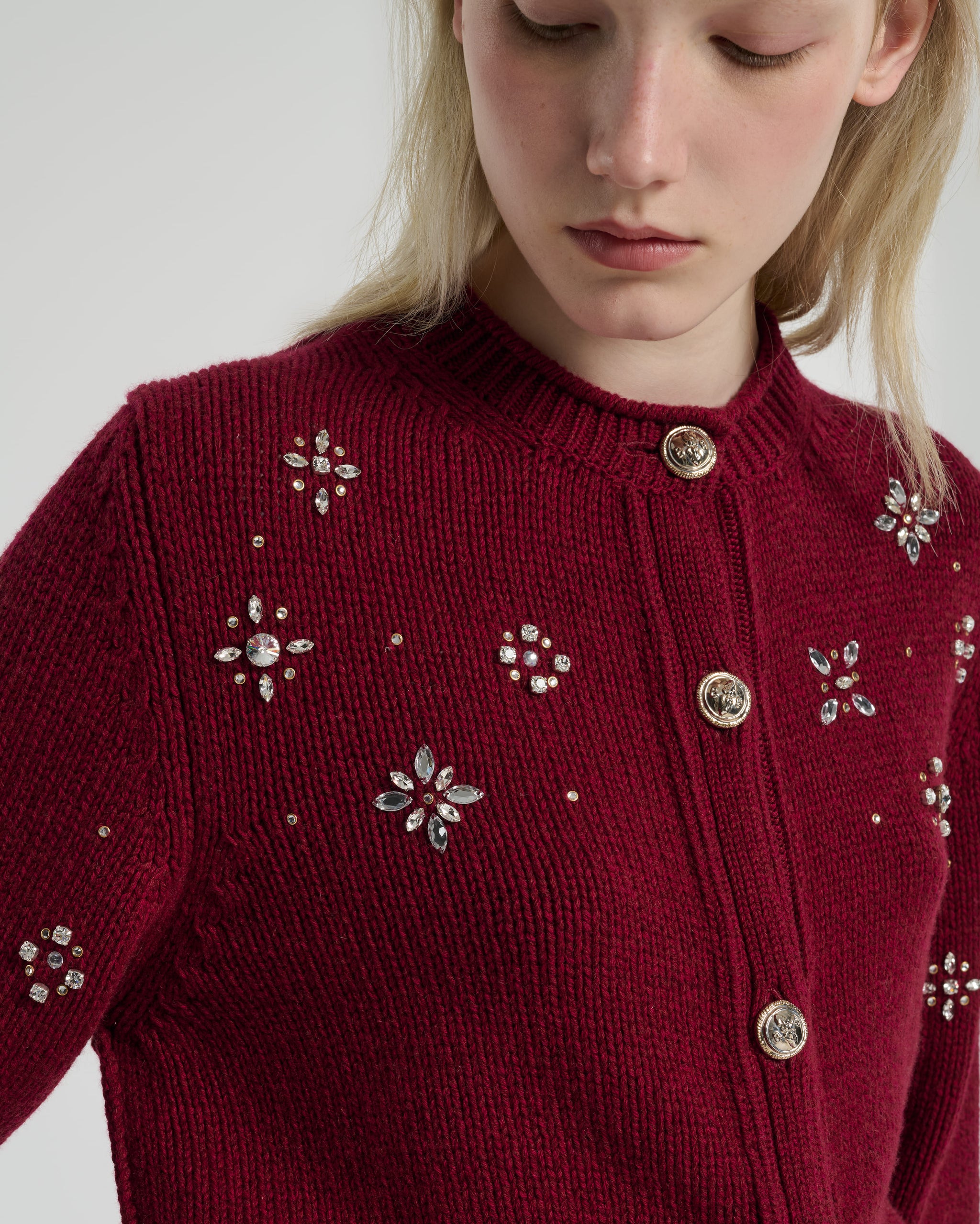 Chunky cashmere cardigan with jewel detail | Barrie - Barrie