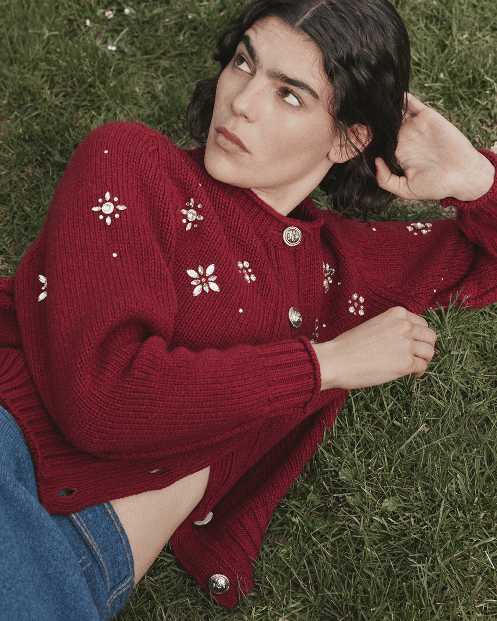 Chunky cashmere cardigan with jewel detail | Barrie - Barrie